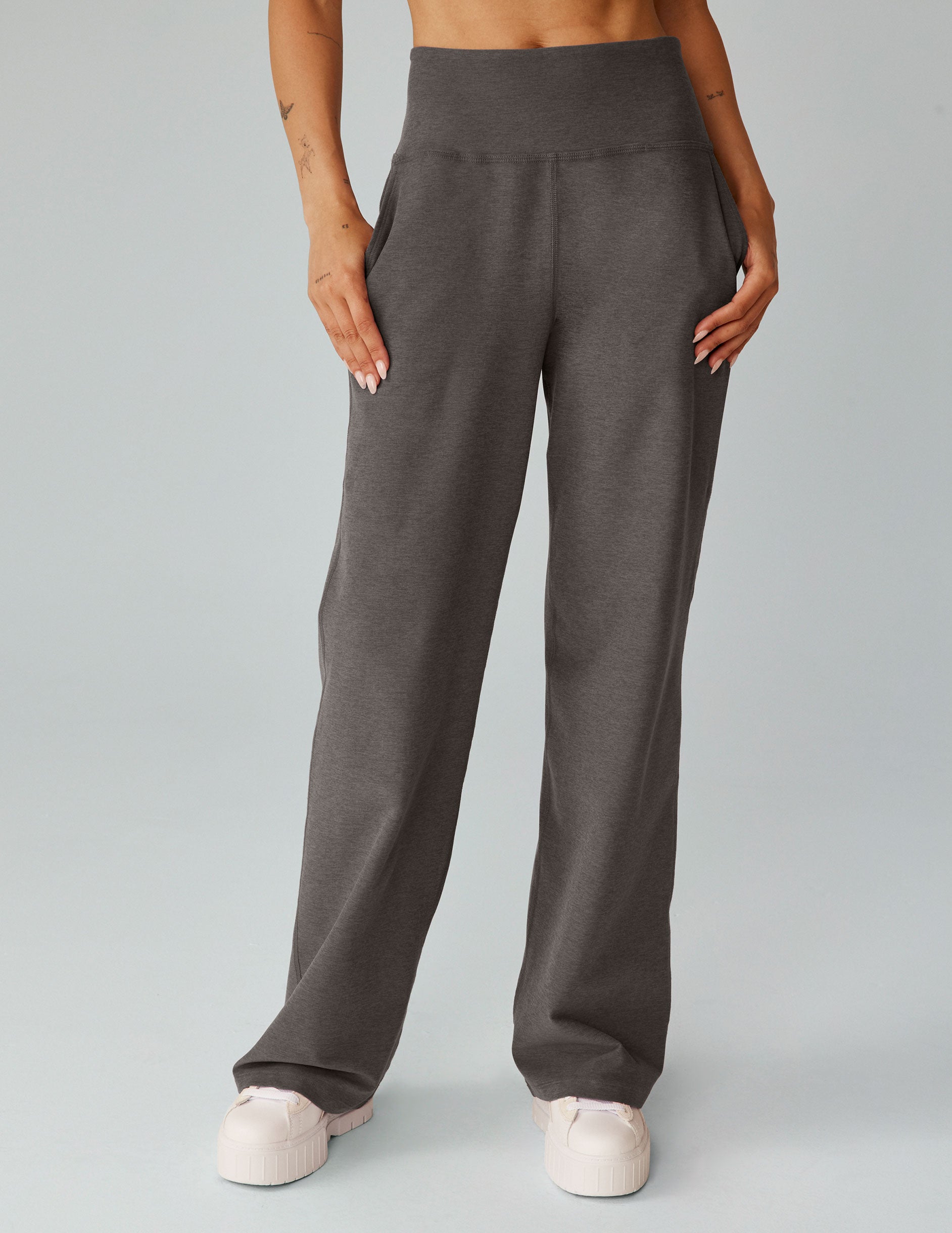 Spacedye™ Laid Back Wide Leg Pant 31" - True Gray Heather