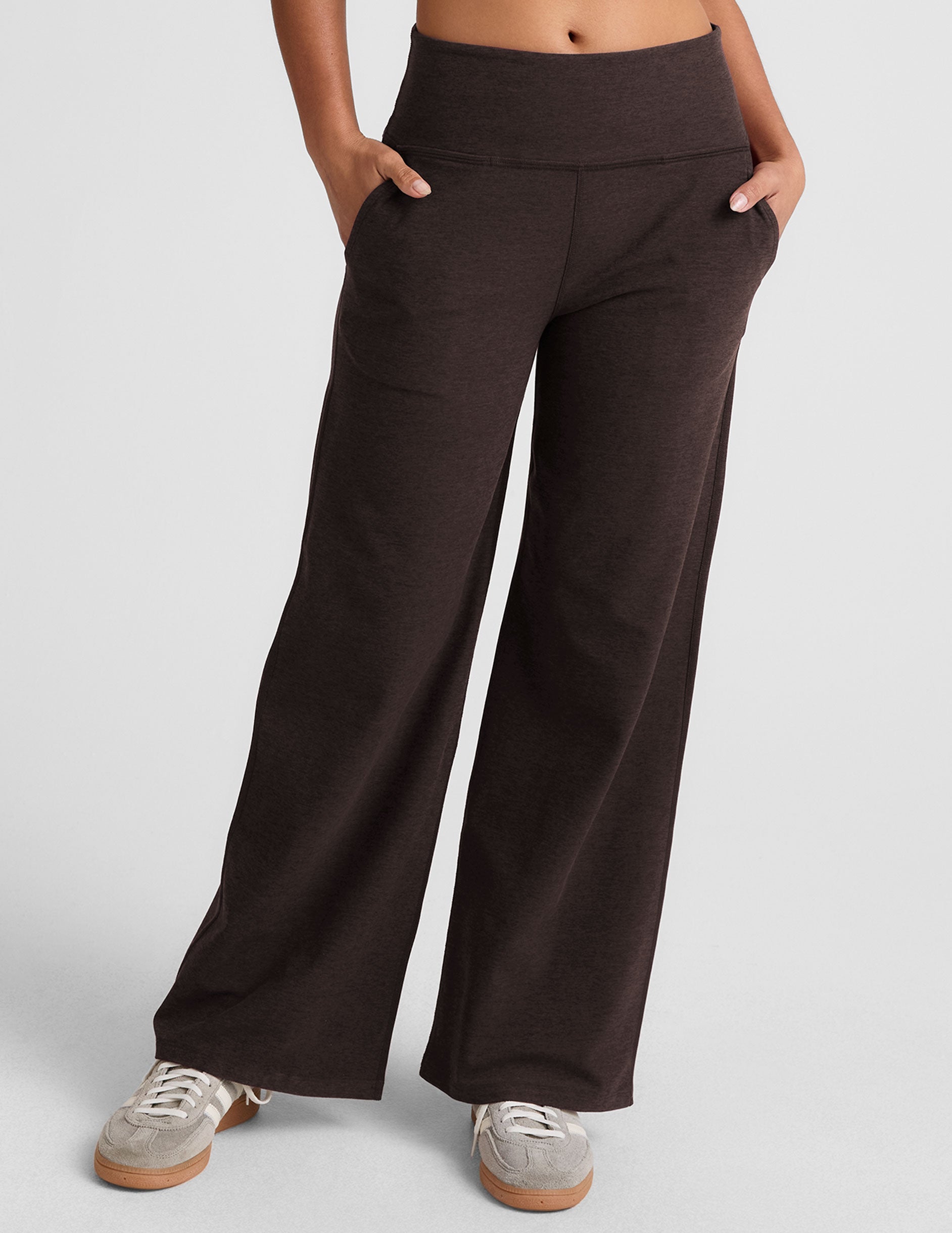 Spacedye™ Laid Back Wide Leg Pant 31" - Dark Chocolate Heather