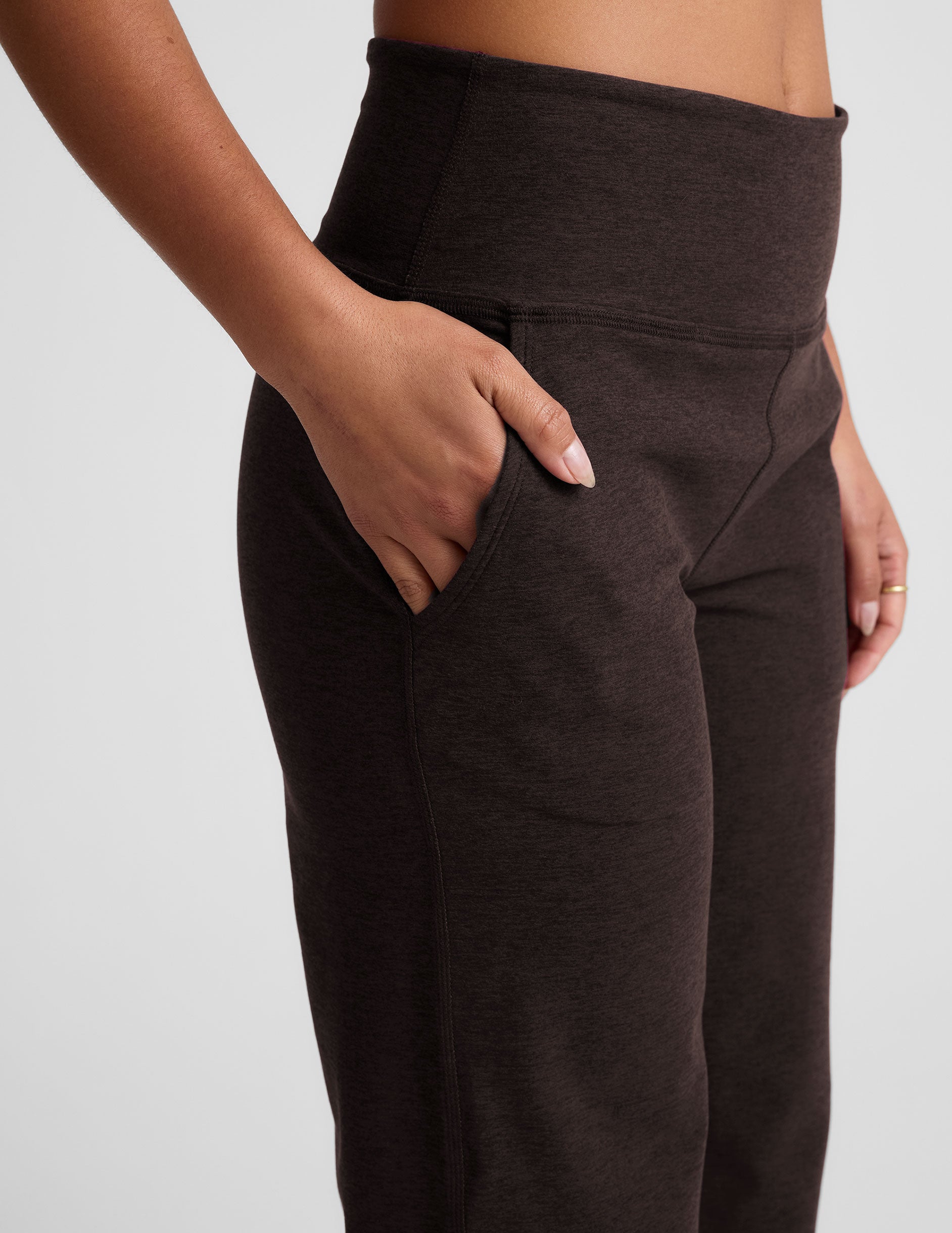 Spacedye™ Laid Back Wide Leg Pant 31" - Dark Chocolate Heather