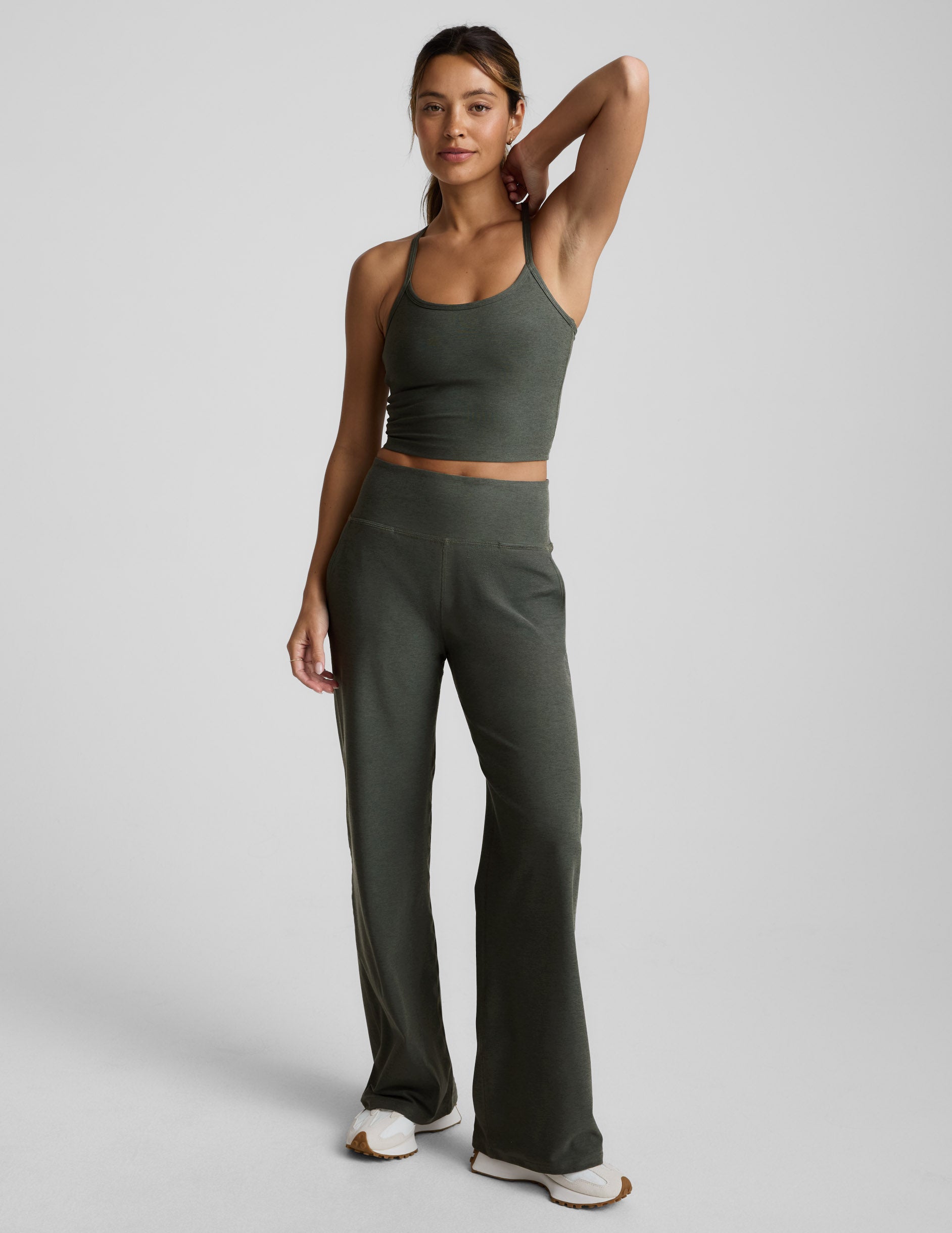 Spacedye™ Laid Back Wide Leg Pant 29" - Dusty Forest Heather