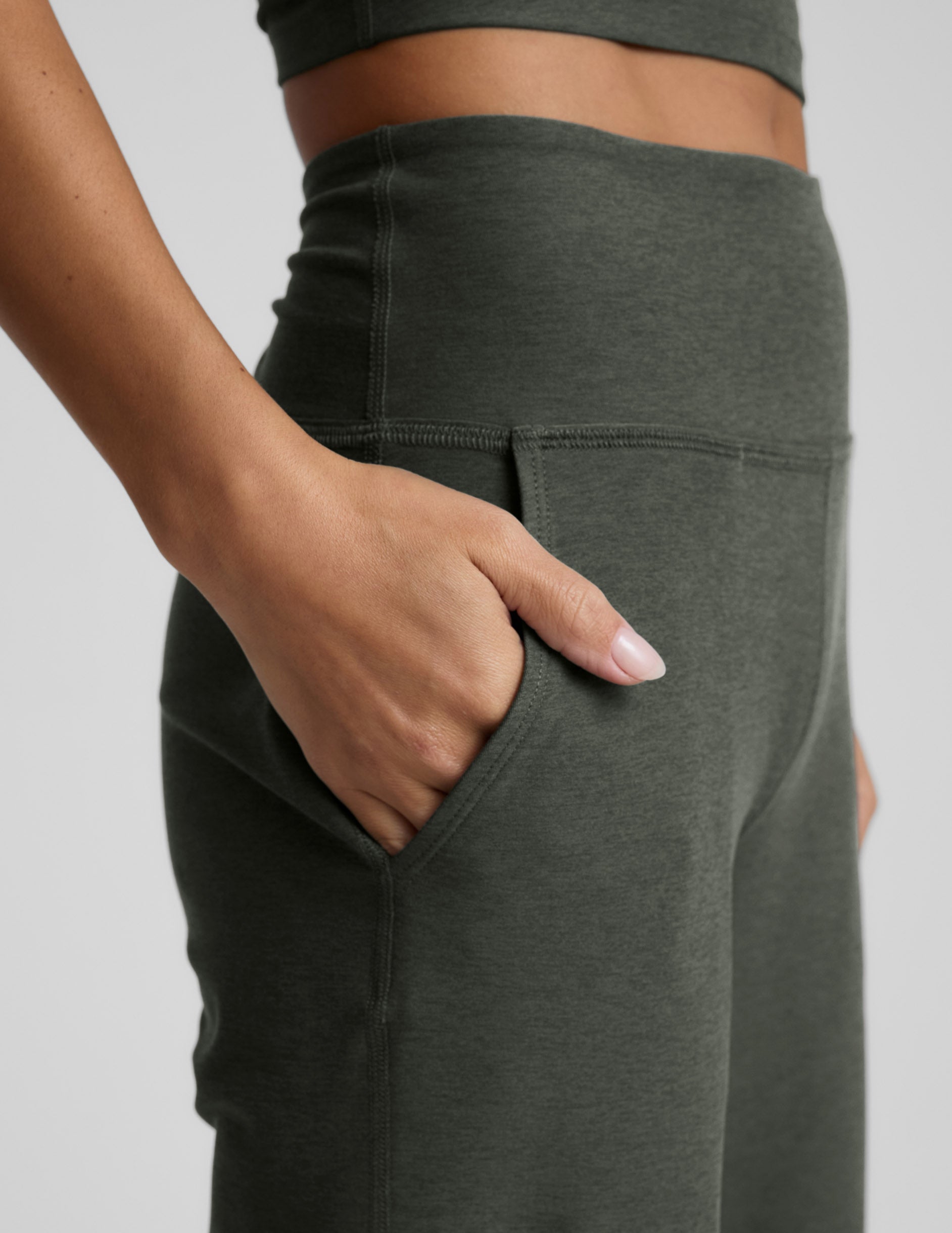 Spacedye™ Laid Back Wide Leg Pant 29" - Dusty Forest Heather