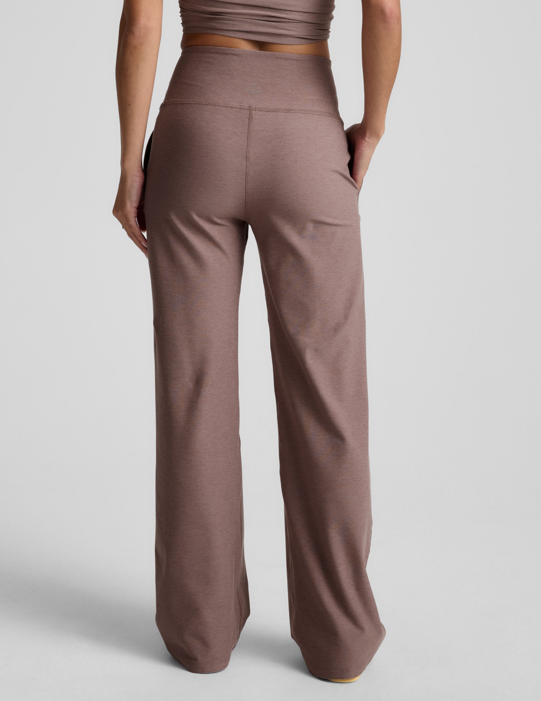 Spacedye™ Laid Back Wide Leg Pant 29" - Rosey Taupe Heather