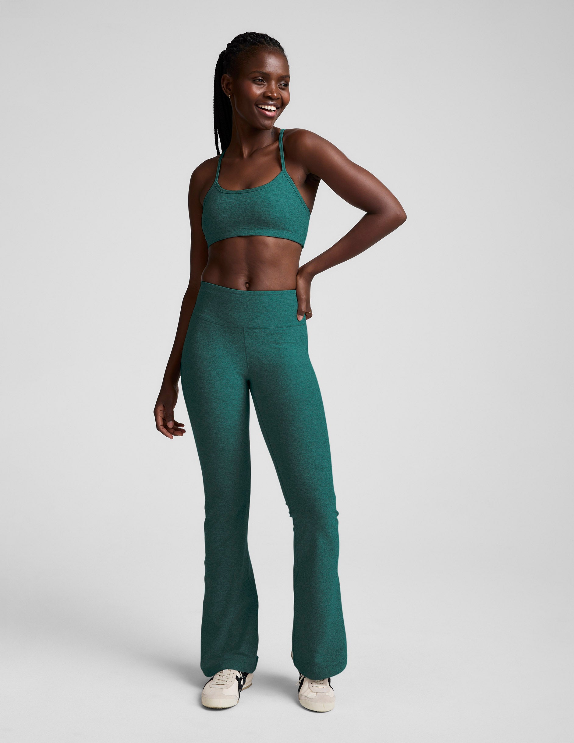 Spacedye™ Mid-Rise Bootcut Pant - Teal Sea Heather