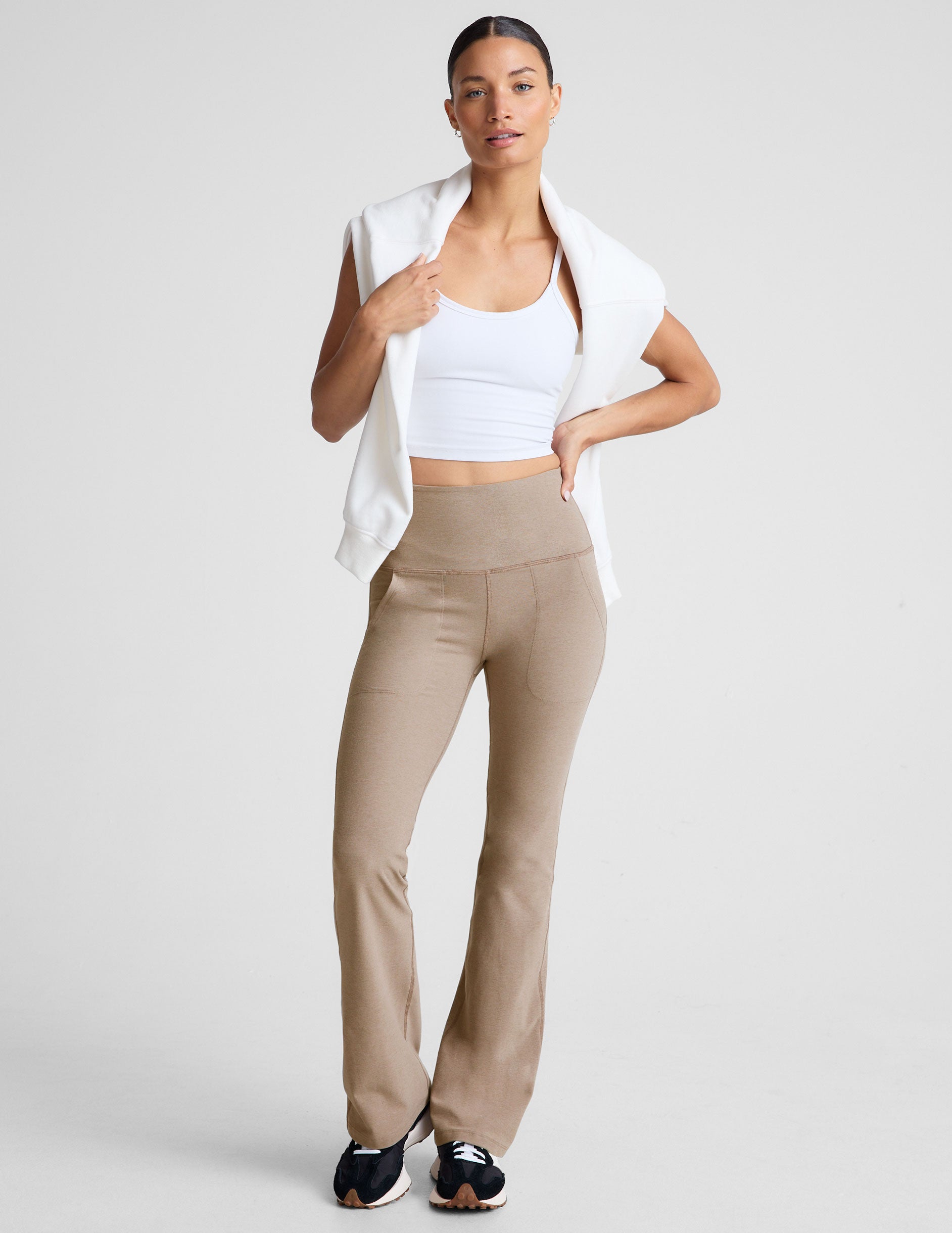 Spacedye™ High Waisted Practice Pocket Bootcut Pant 31" - Birch Heather