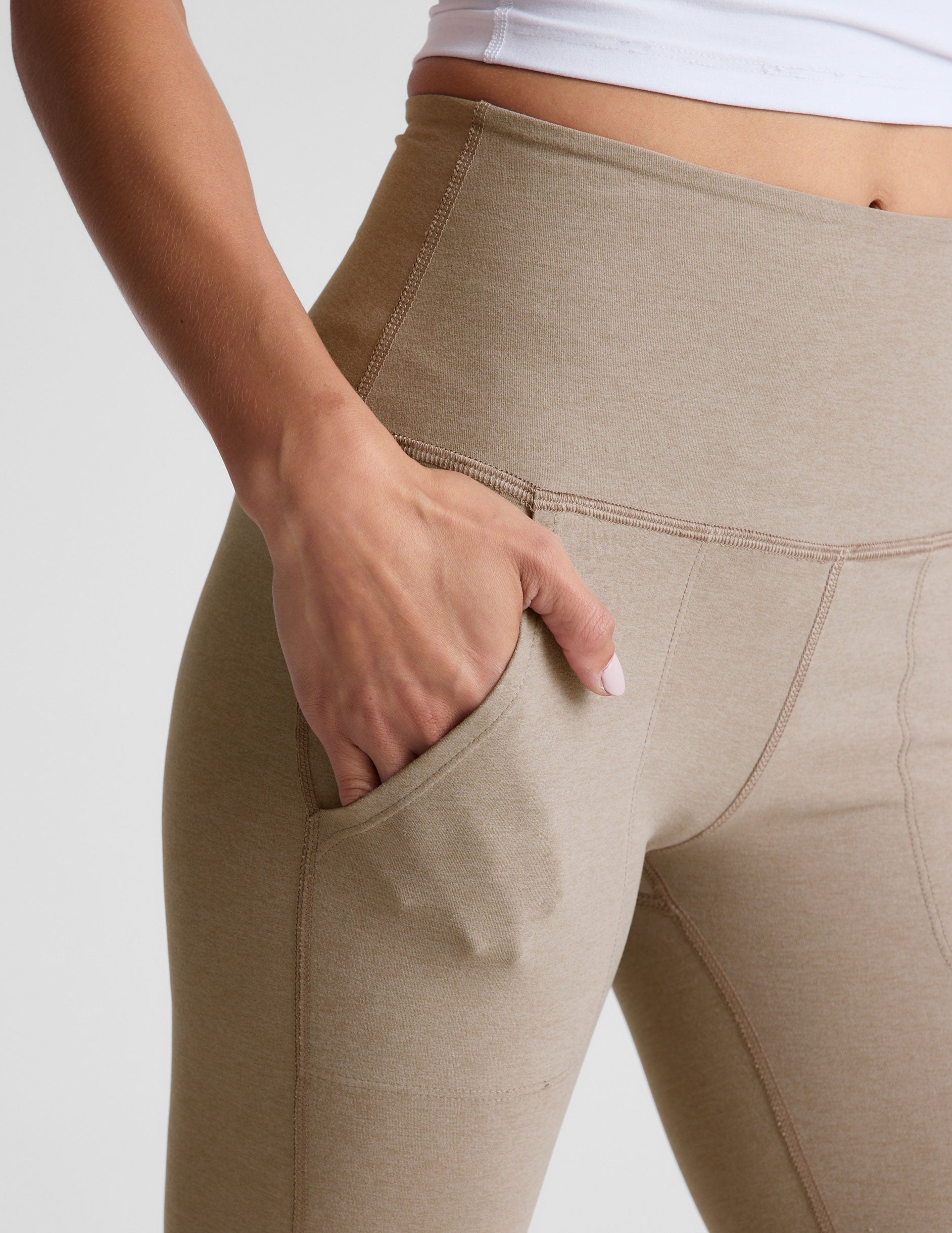 Spacedye™ High Waisted Practice Pocket Bootcut Pant 31" - Birch Heather