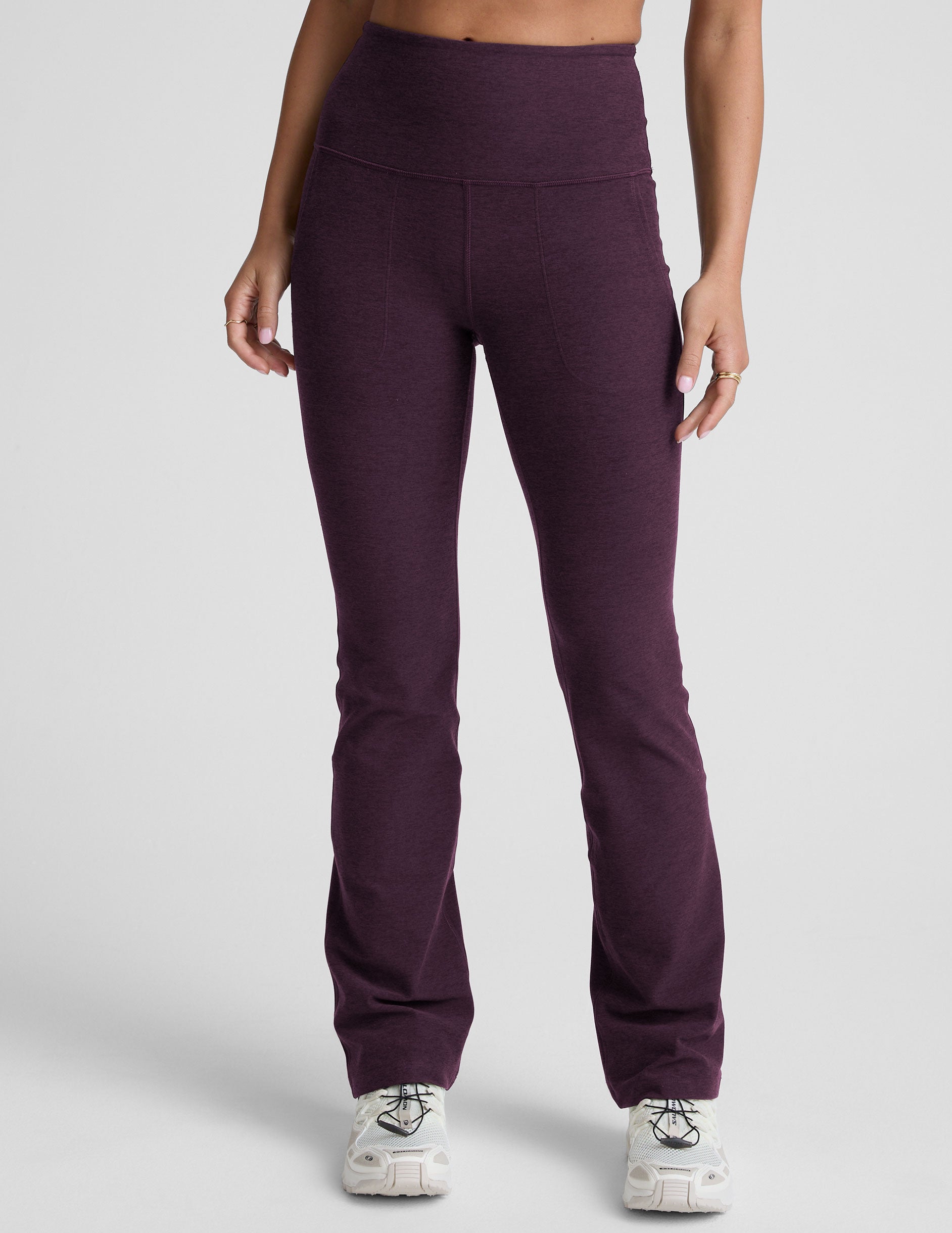 Spacedye™ High Waisted Practice Pocket Bootcut Pant 31" - Eggplant Purple Heather