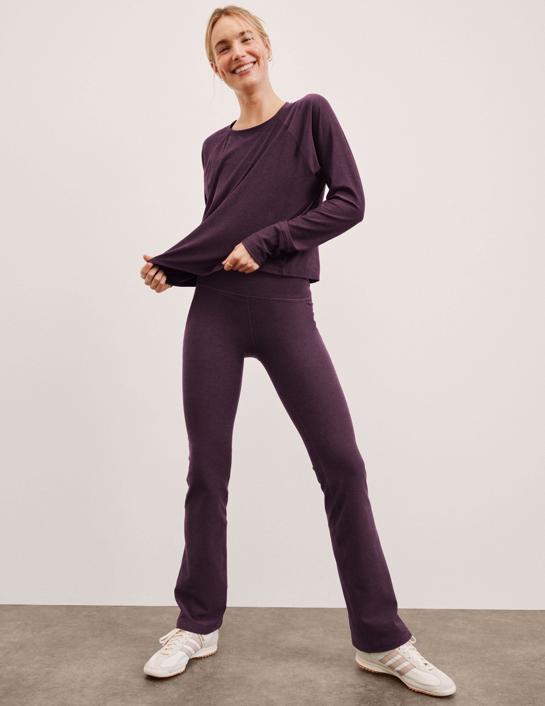 Spacedye™ High Waisted Practice Pocket Bootcut Pant 31" - Eggplant Purple Heather