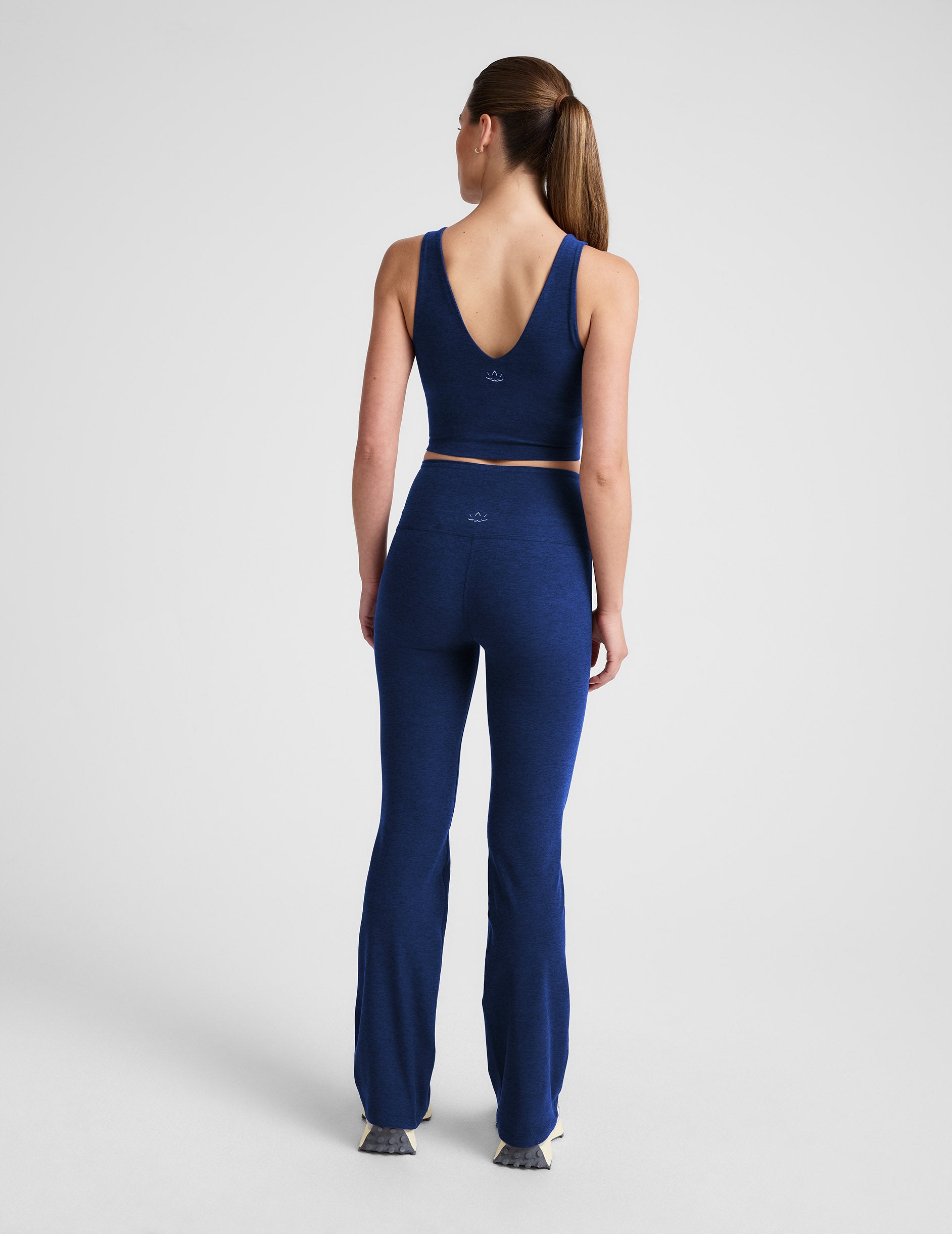 Spacedye™ High Waisted Practice Pocket Bootcut Pant 31" - Marine Blue Heather