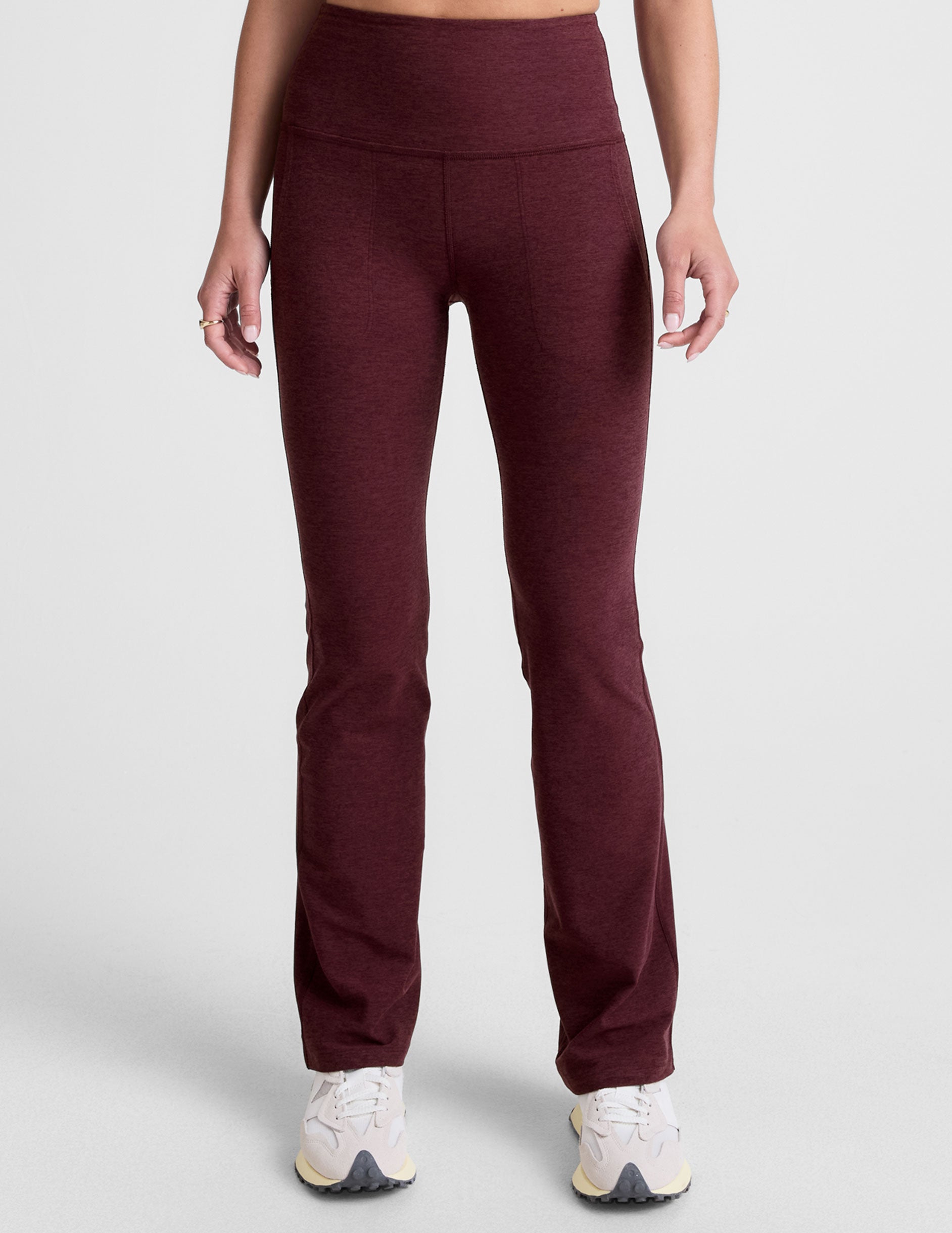 Spacedye™ High Waisted Practice Pocket Bootcut Pant 31" - Midnight Burgundy Heather