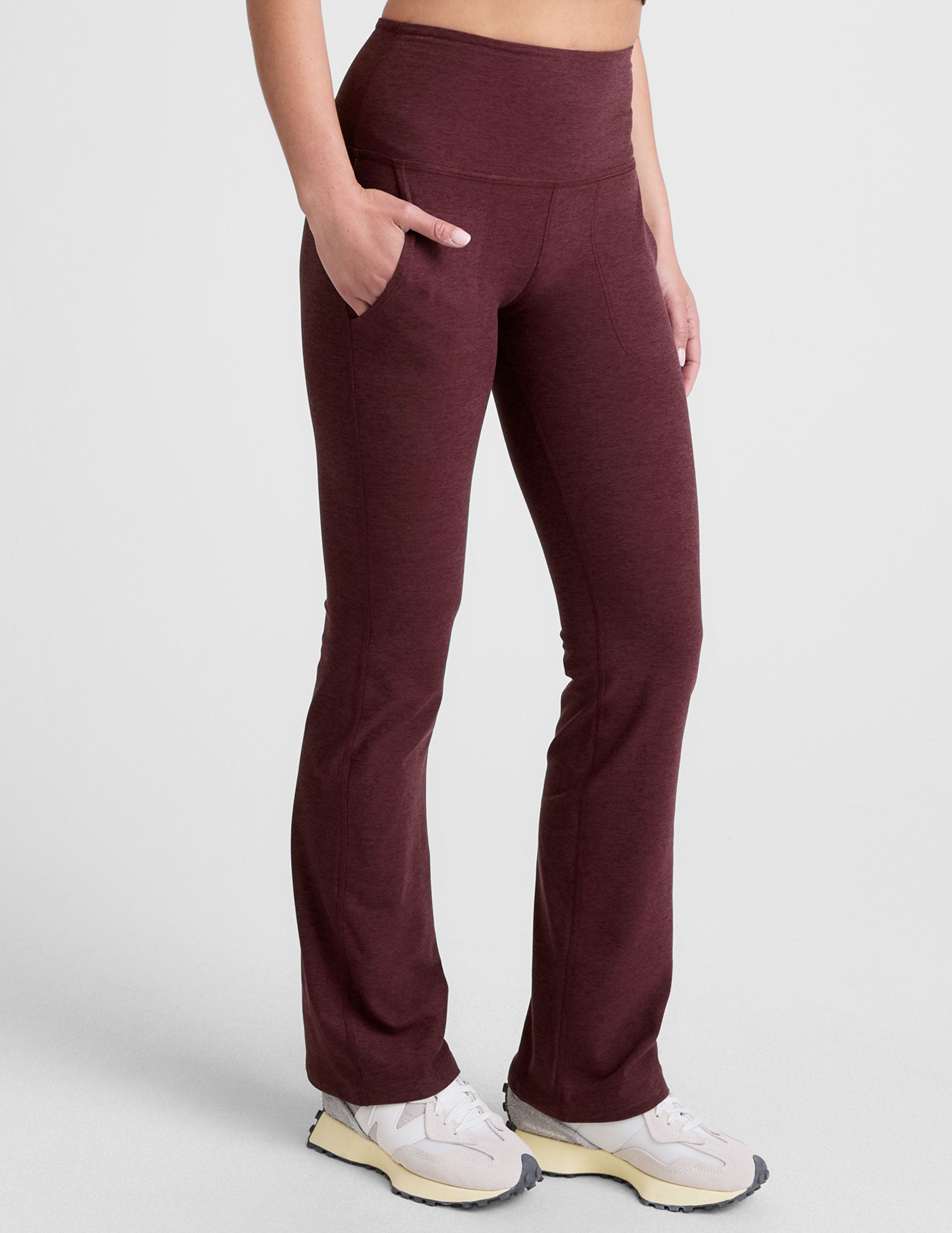 Spacedye™ High Waisted Practice Pocket Bootcut Pant 31" - Midnight Burgundy Heather