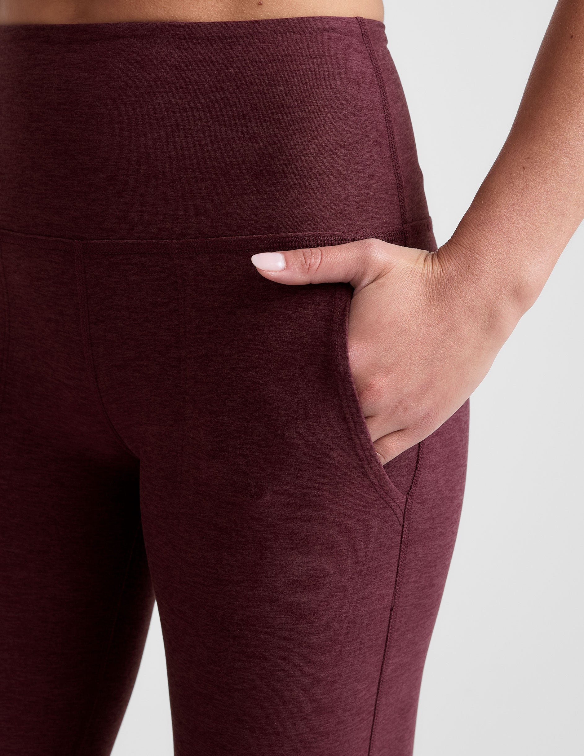Spacedye™ High Waisted Practice Pocket Bootcut Pant 31" - Midnight Burgundy Heather