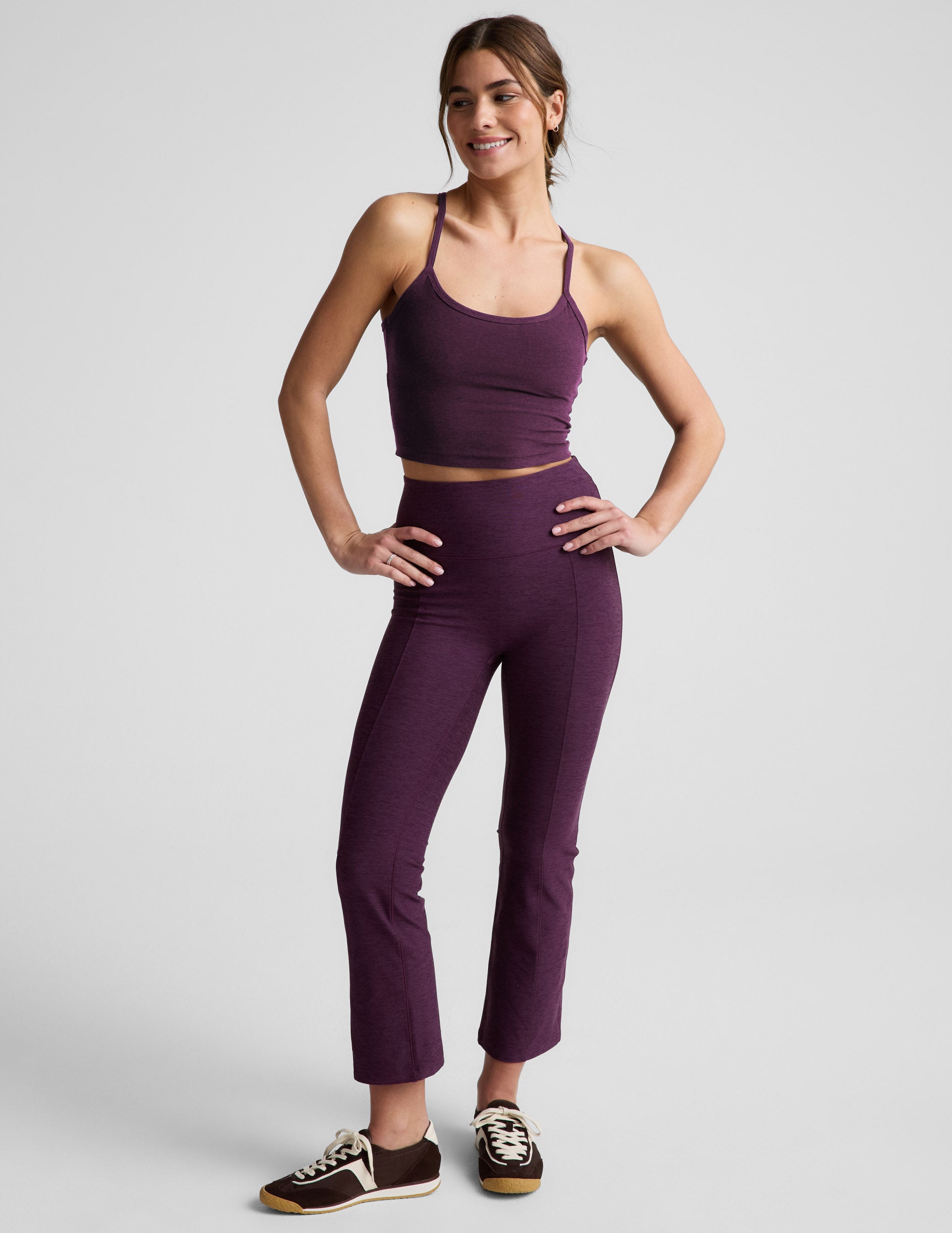 Spacedye™ Pintuck Kick Flare High Waisted Pant - Brilliant Blackberry