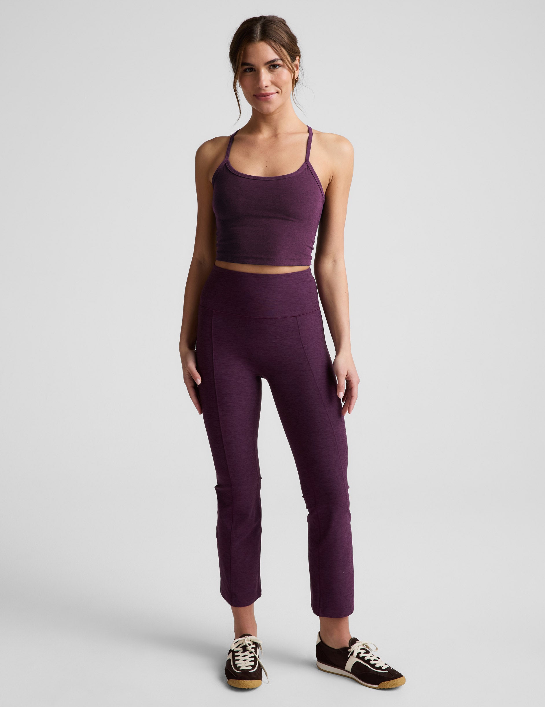 Spacedye™ Pintuck Kick Flare High Waisted Pant - Brilliant Blackberry