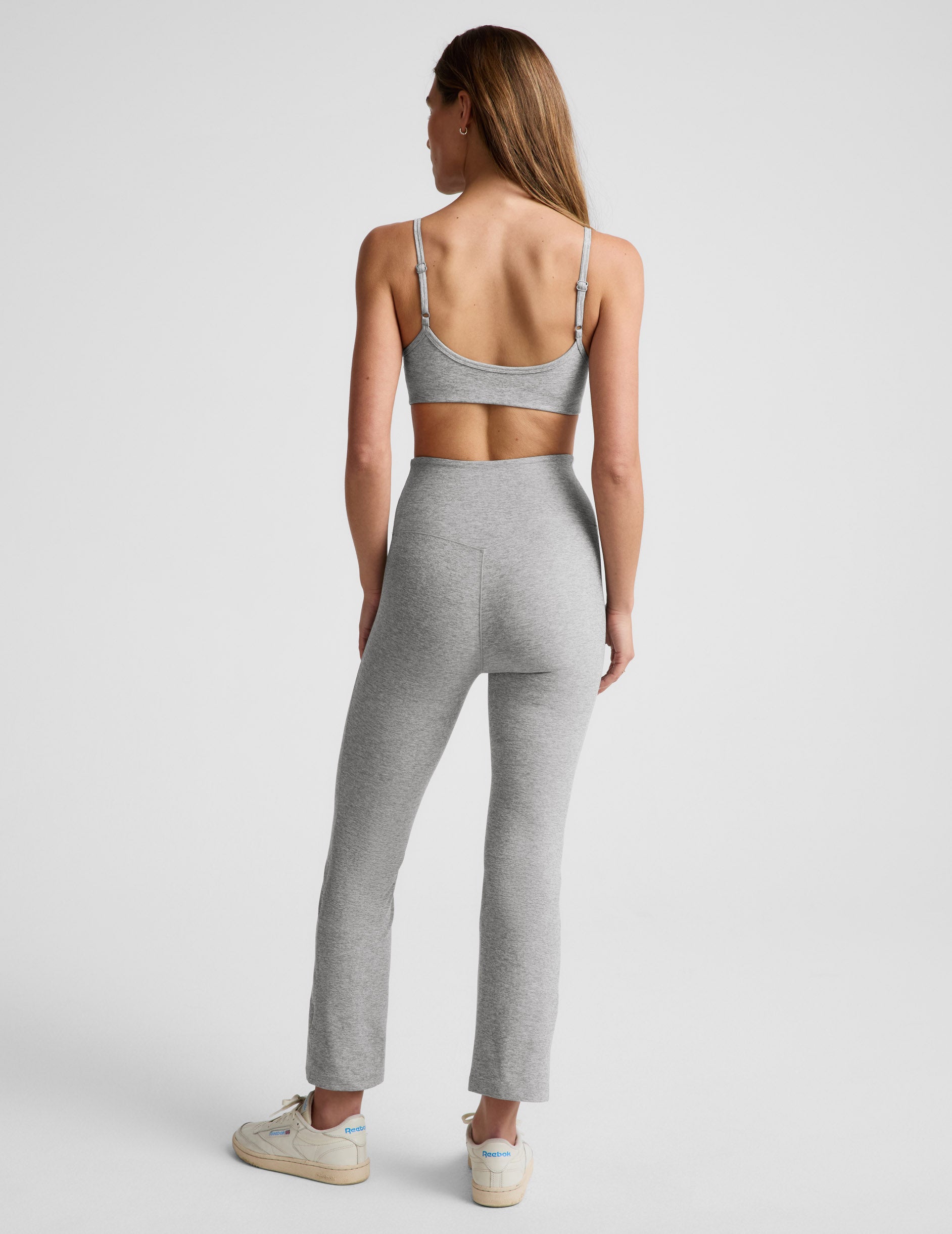 Spacedye™ Pintuck Kick Flare High Waisted Pant - Silver Mist