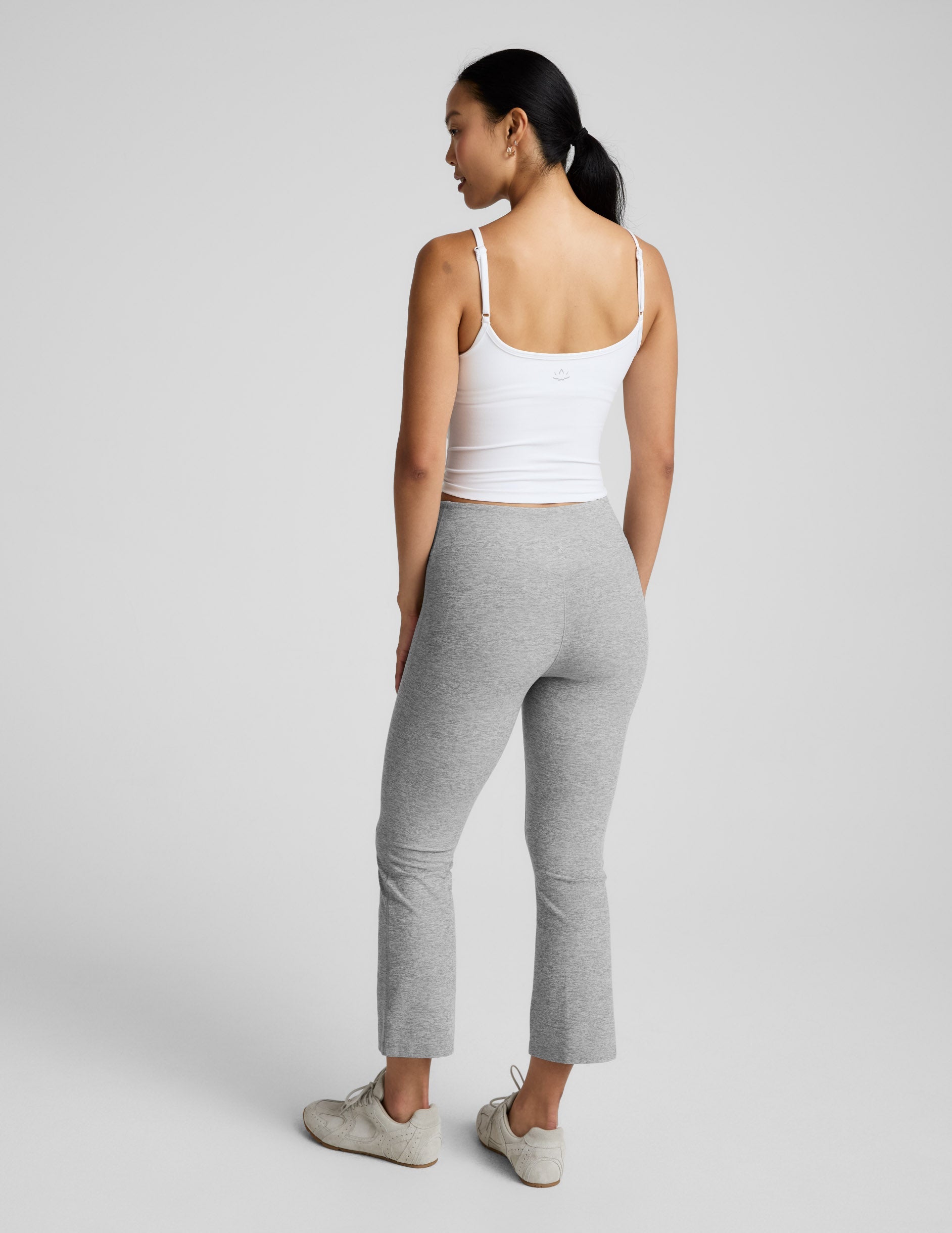 Spacedye™ Pintuck Kick Flare High Waisted Pant - Silver Mist
