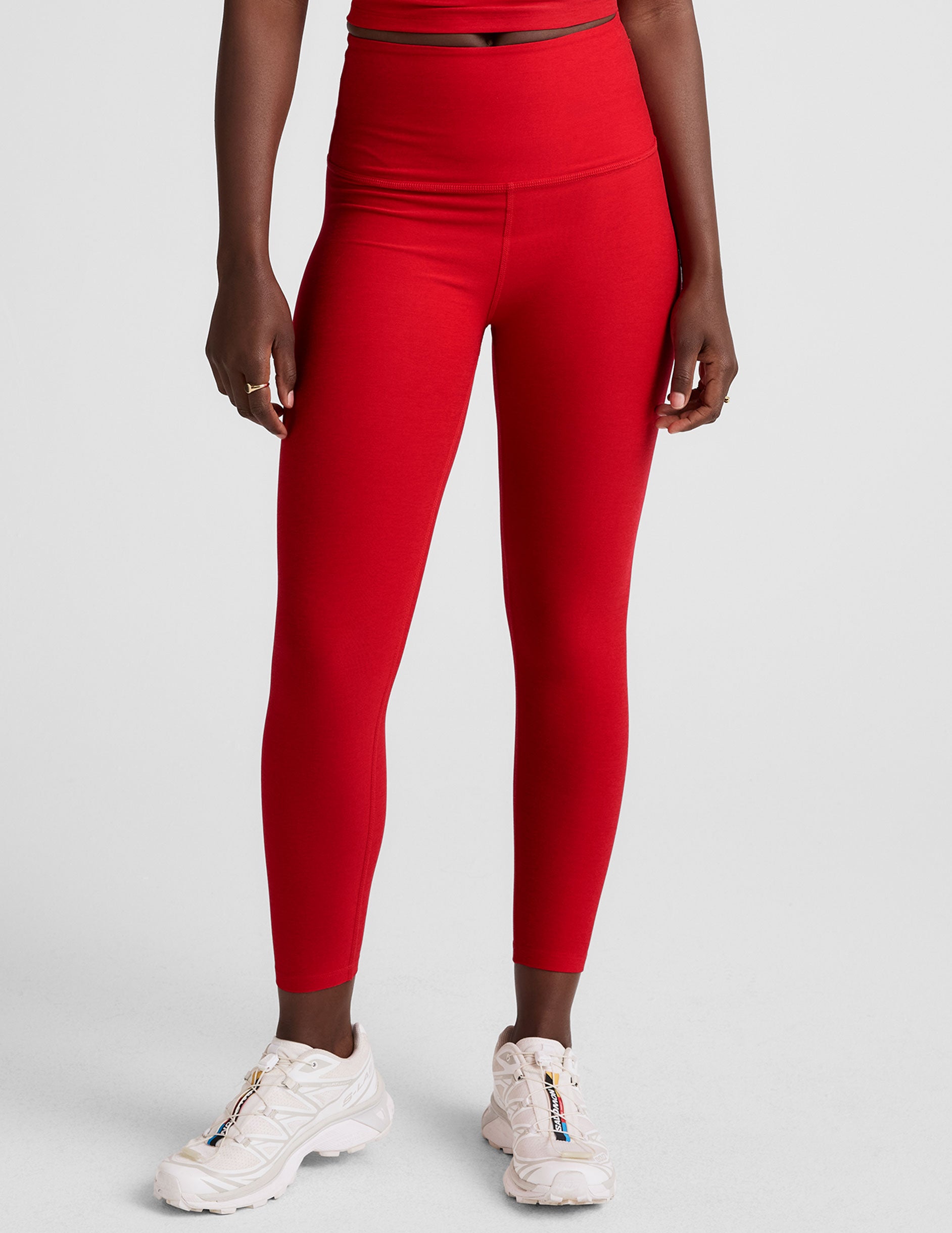 Spacedye™ Walk And Talk High Waisted Capri Legging - Candy Apple Red Heather