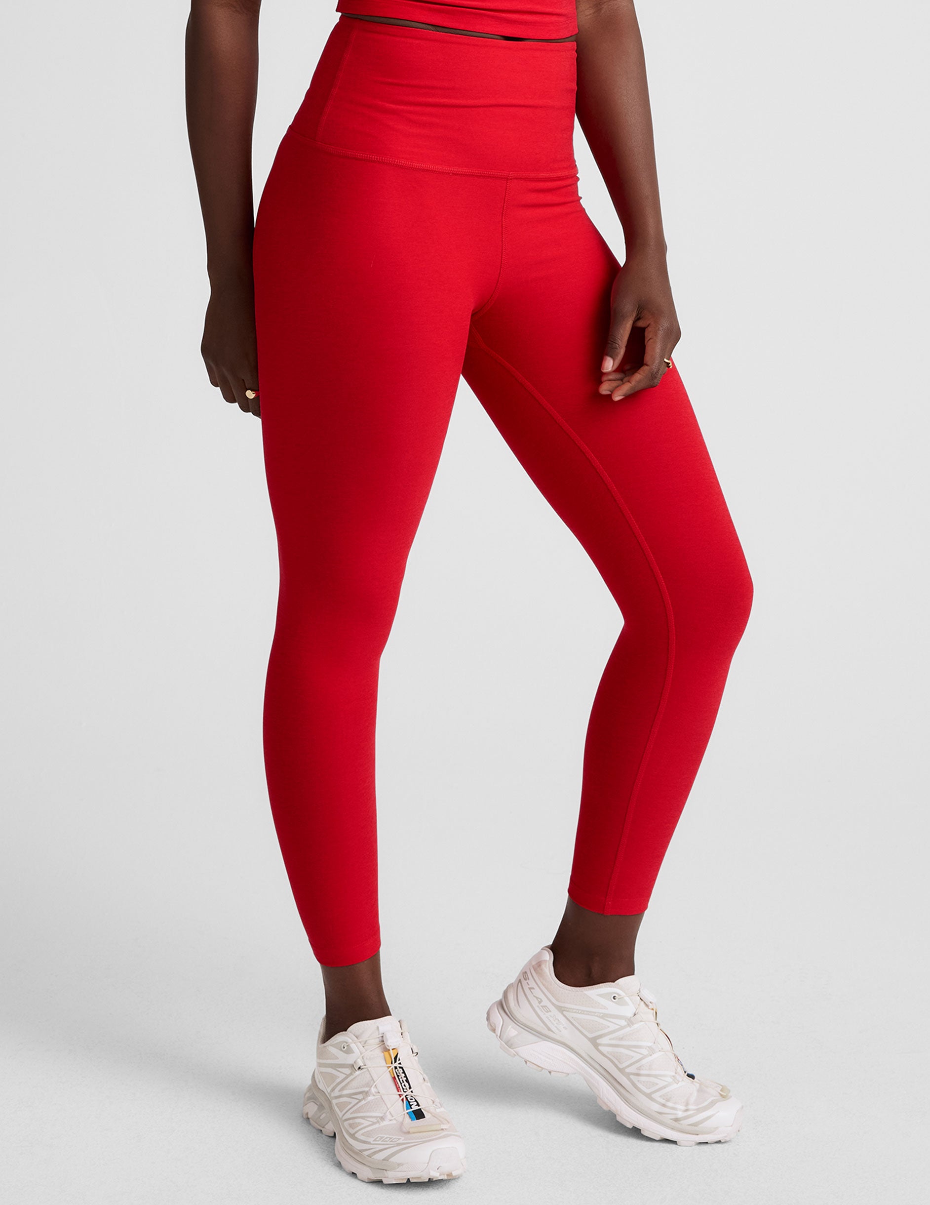 Spacedye™ Walk And Talk High Waisted Capri Legging - Candy Apple Red Heather