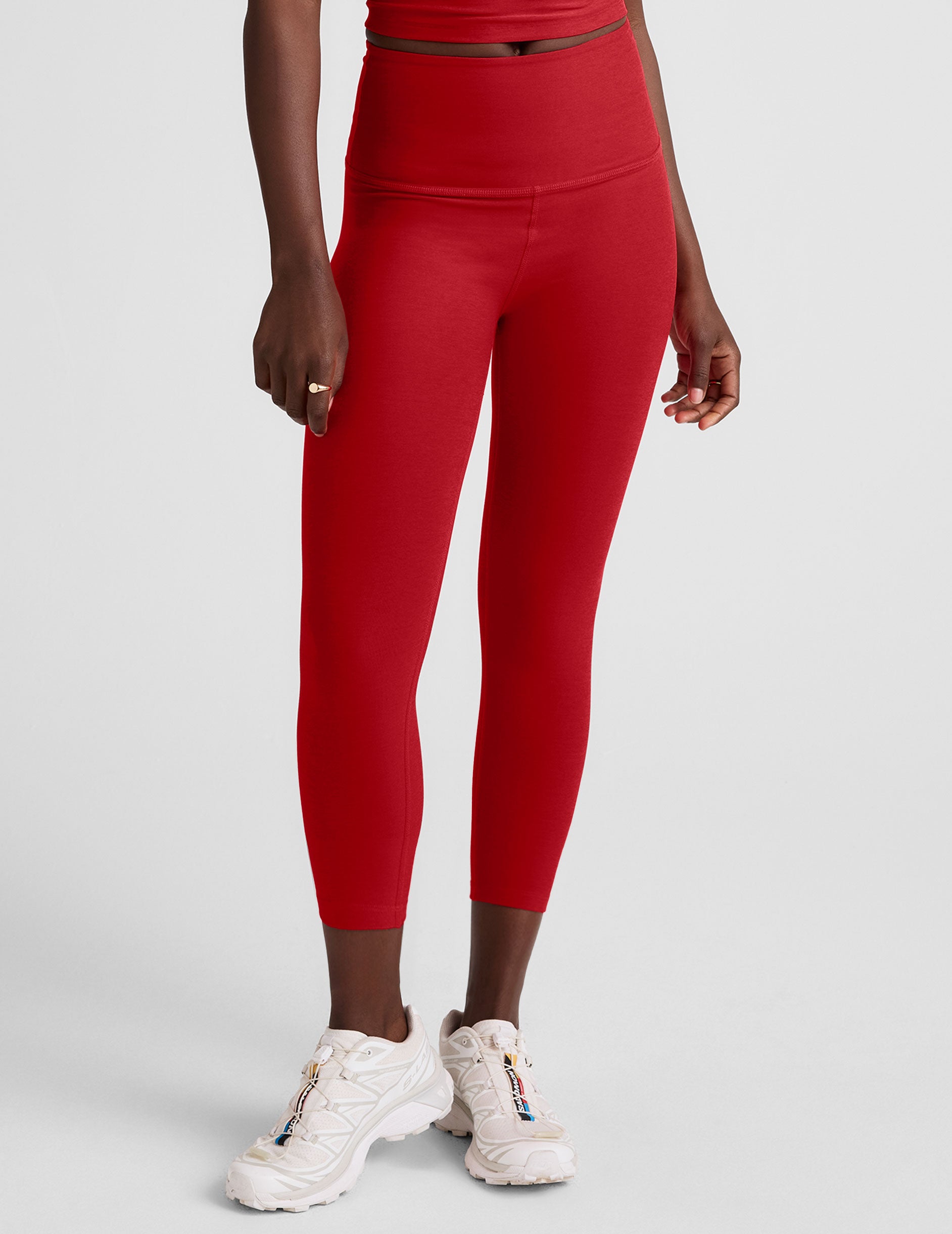 Spacedye™ Walk And Talk High Waisted Capri Legging - Holly Red Heather