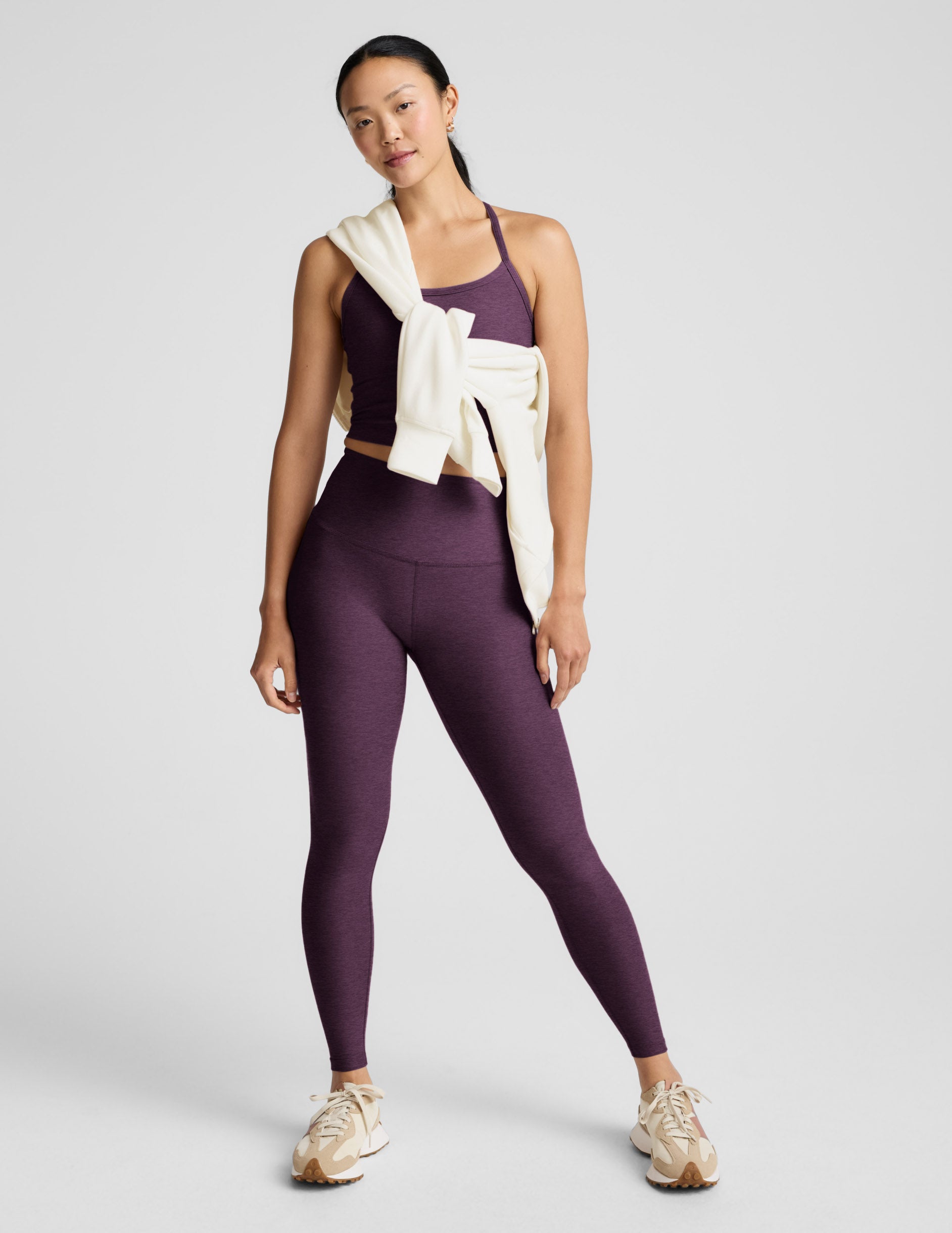 Spacedye™ Caught In The Midi High Waisted Legging - Brilliant Blackberry Heather