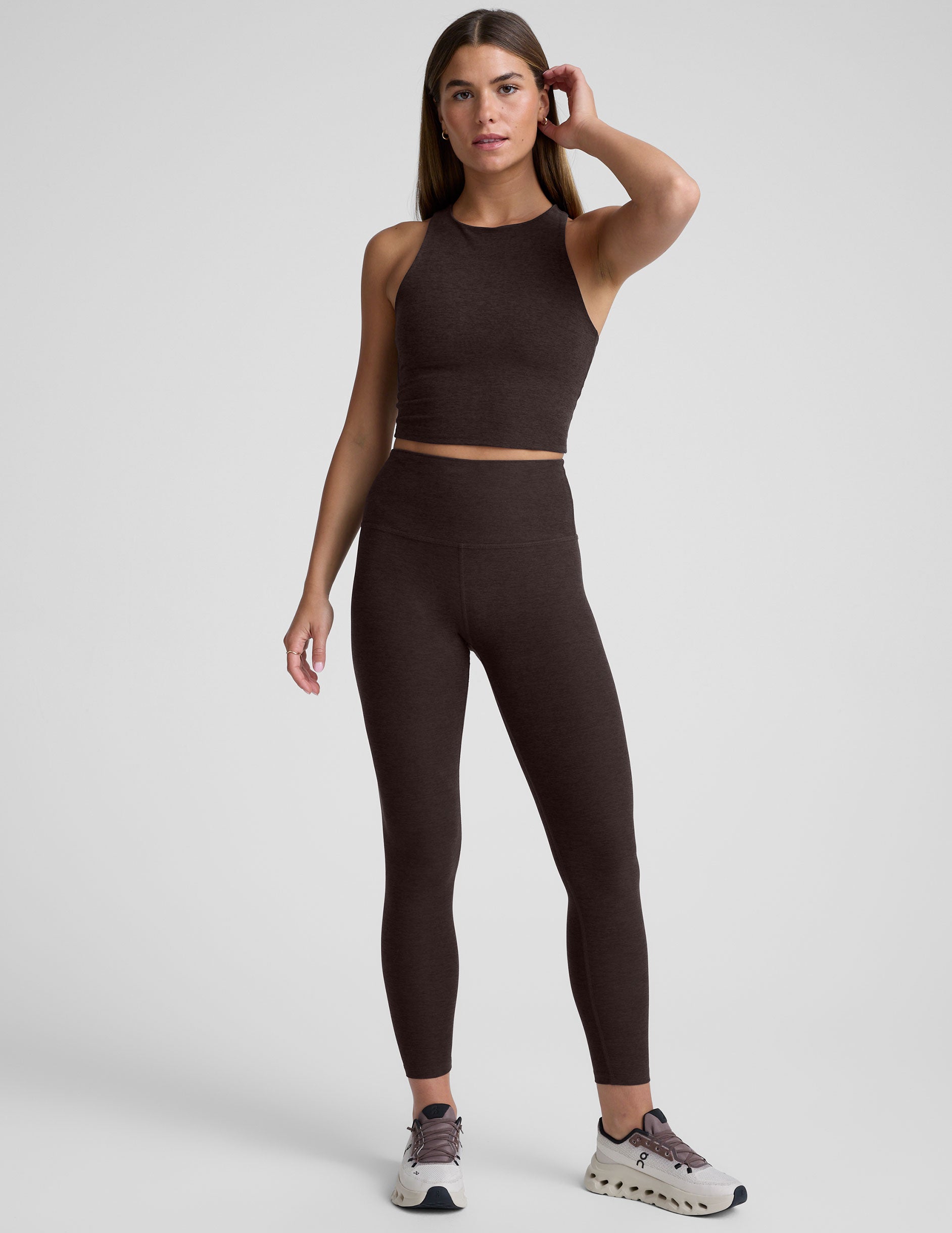 Spacedye™ Caught In The Midi High Waisted Legging - Dark Chocolate Heather