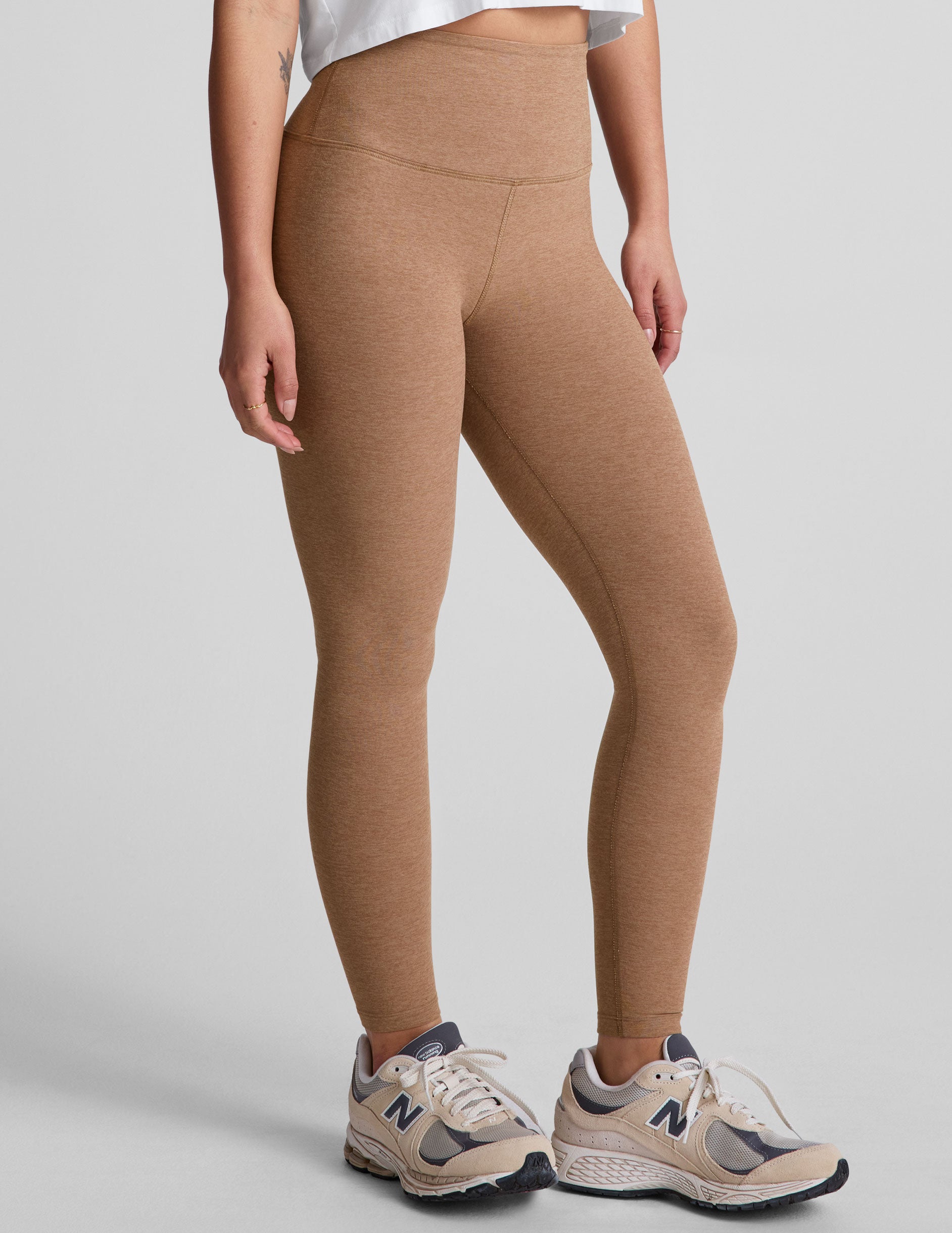 Spacedye™ Caught In The Midi High Waisted Legging - Desert Sand Heather