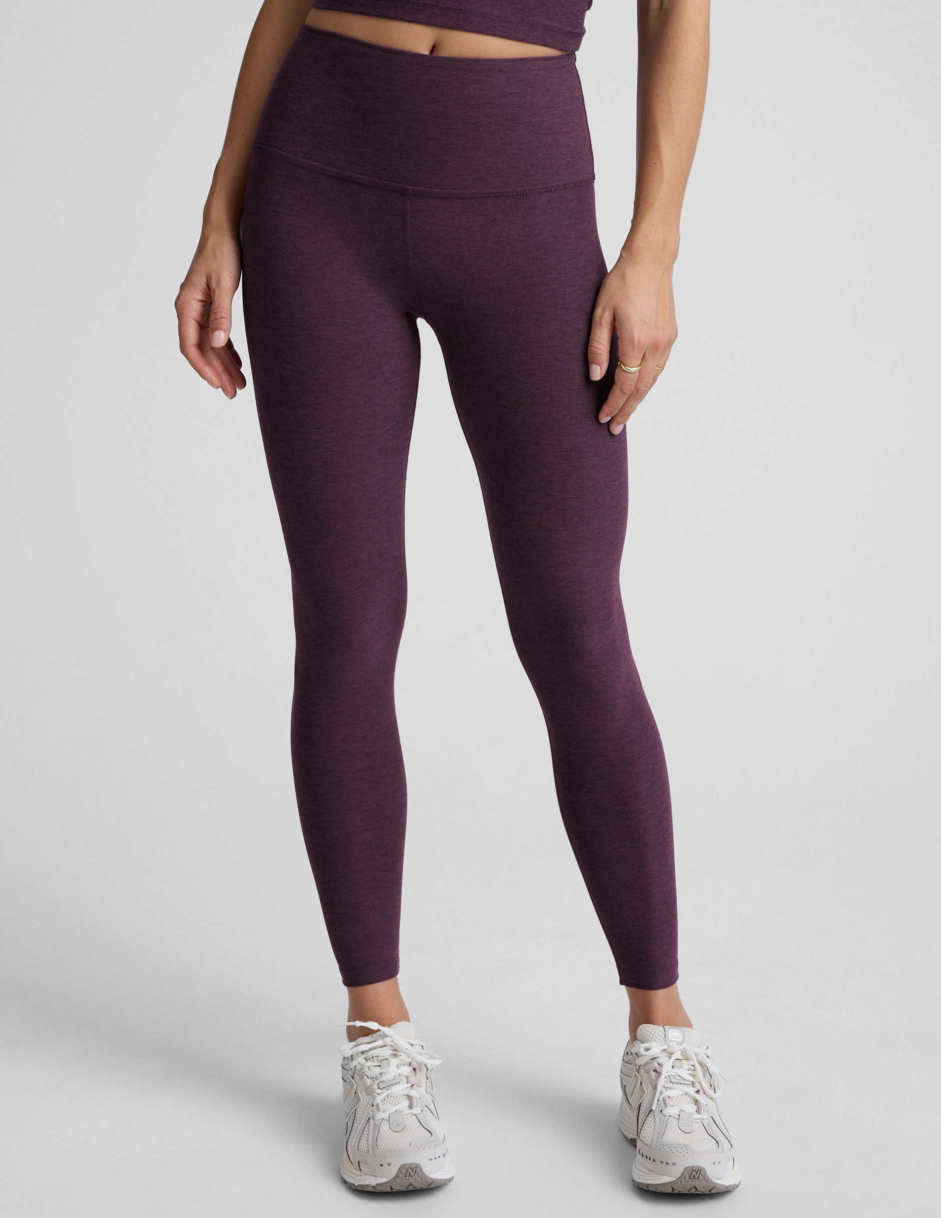 Spacedye™ Caught In The Midi High Waisted Legging - Eggplant Purple Heather