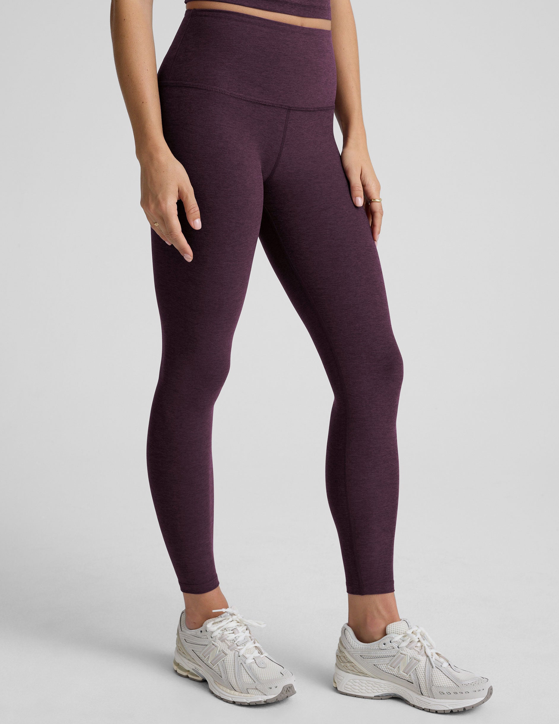 Spacedye™ Caught In The Midi High Waisted Legging - Eggplant Purple Heather