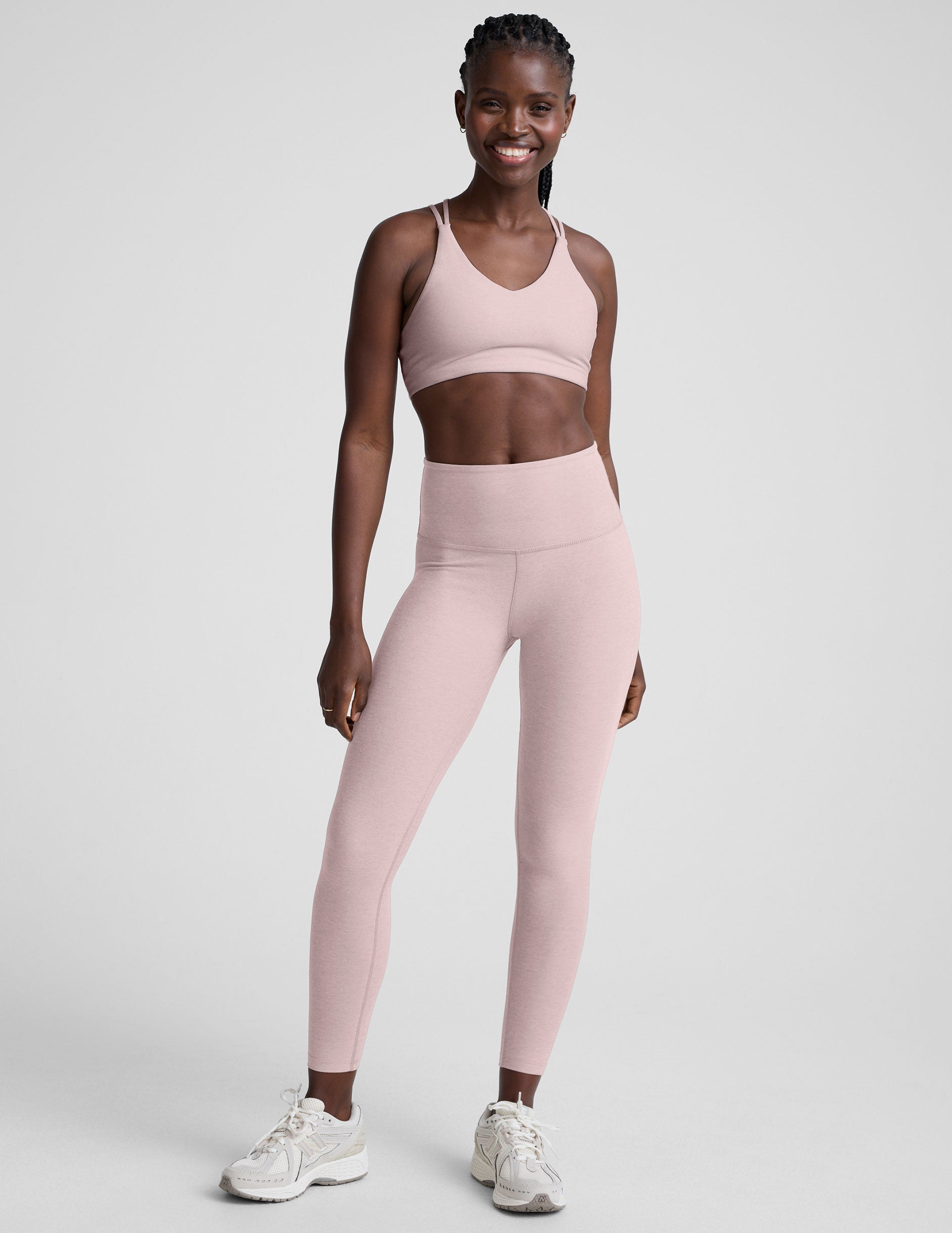 Spacedye™ Caught In The Midi High Waisted Legging - Pale Pink Heather
