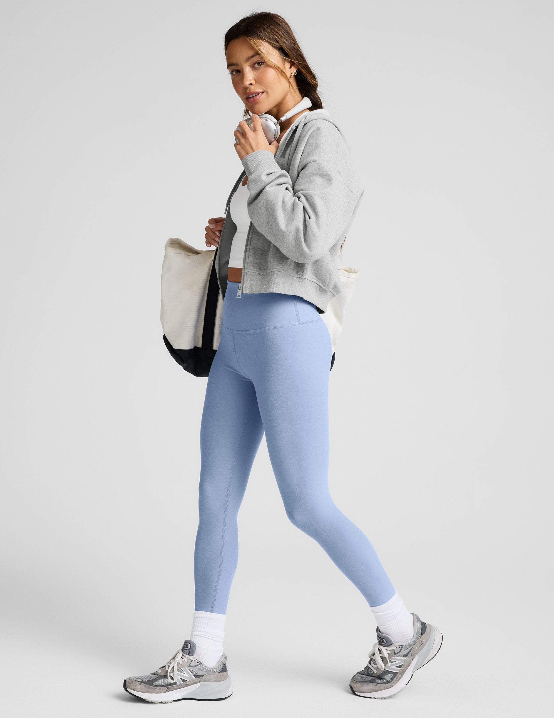 Spacedye™ Caught In The Midi High Waisted Legging - Pastel Periwinkle Heather
