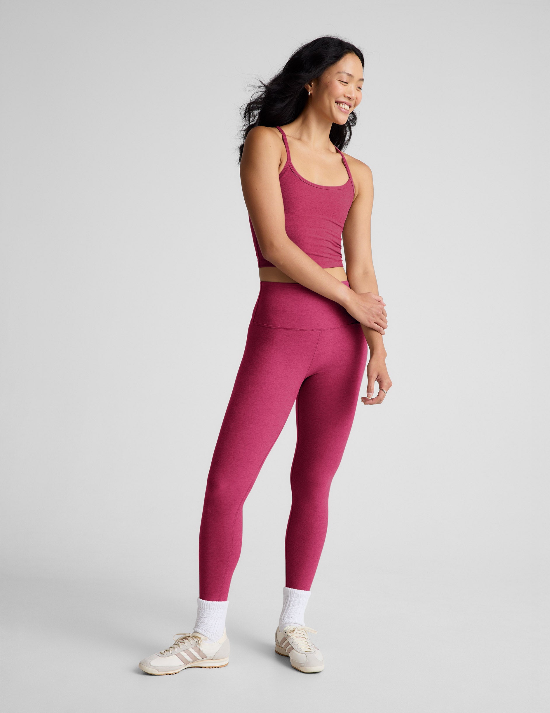 Spacedye™ Caught In The Midi High Waisted Legging - Sangria Heather