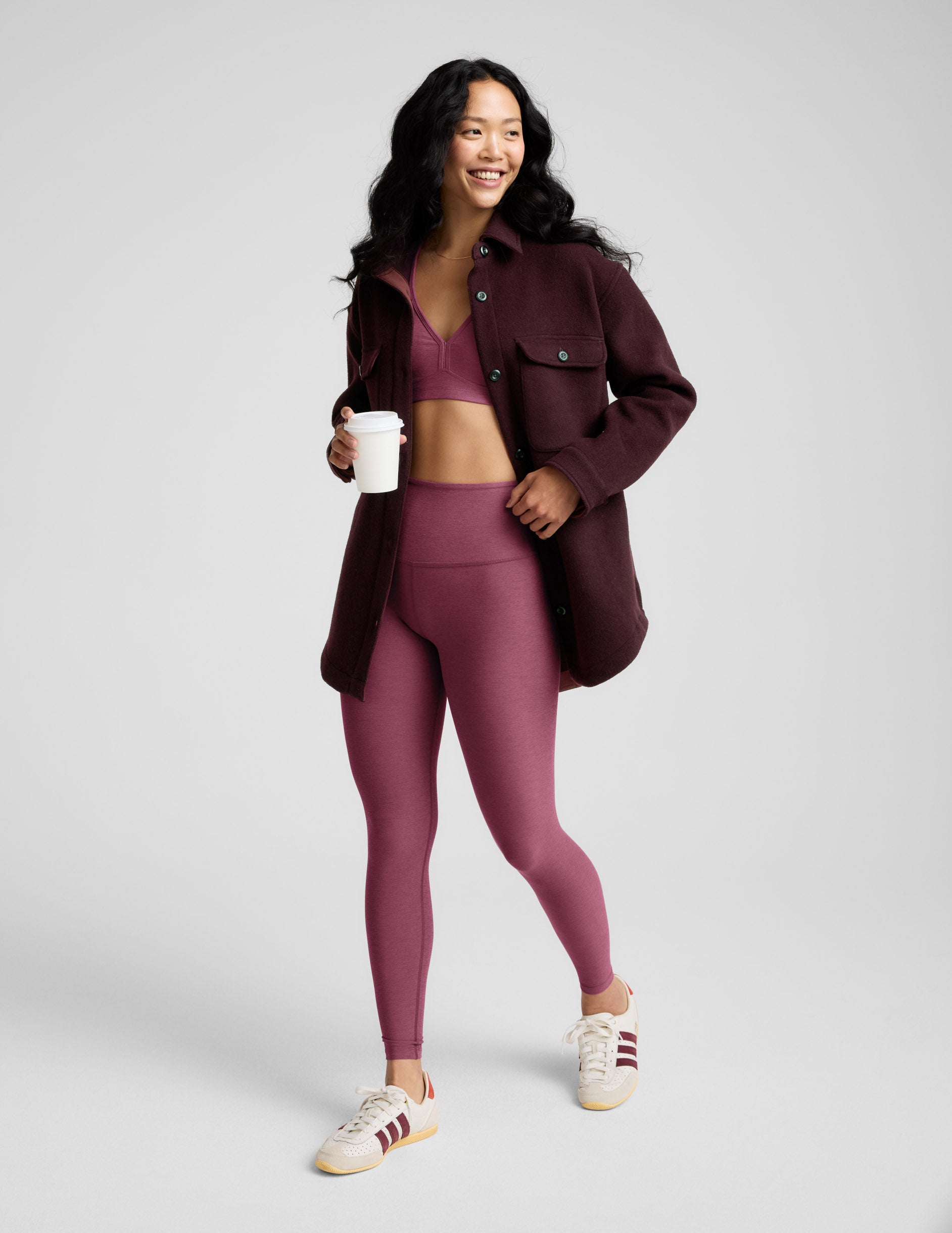 Spacedye™ Caught In The Midi High Waisted Legging - Smooth Mauve Heather