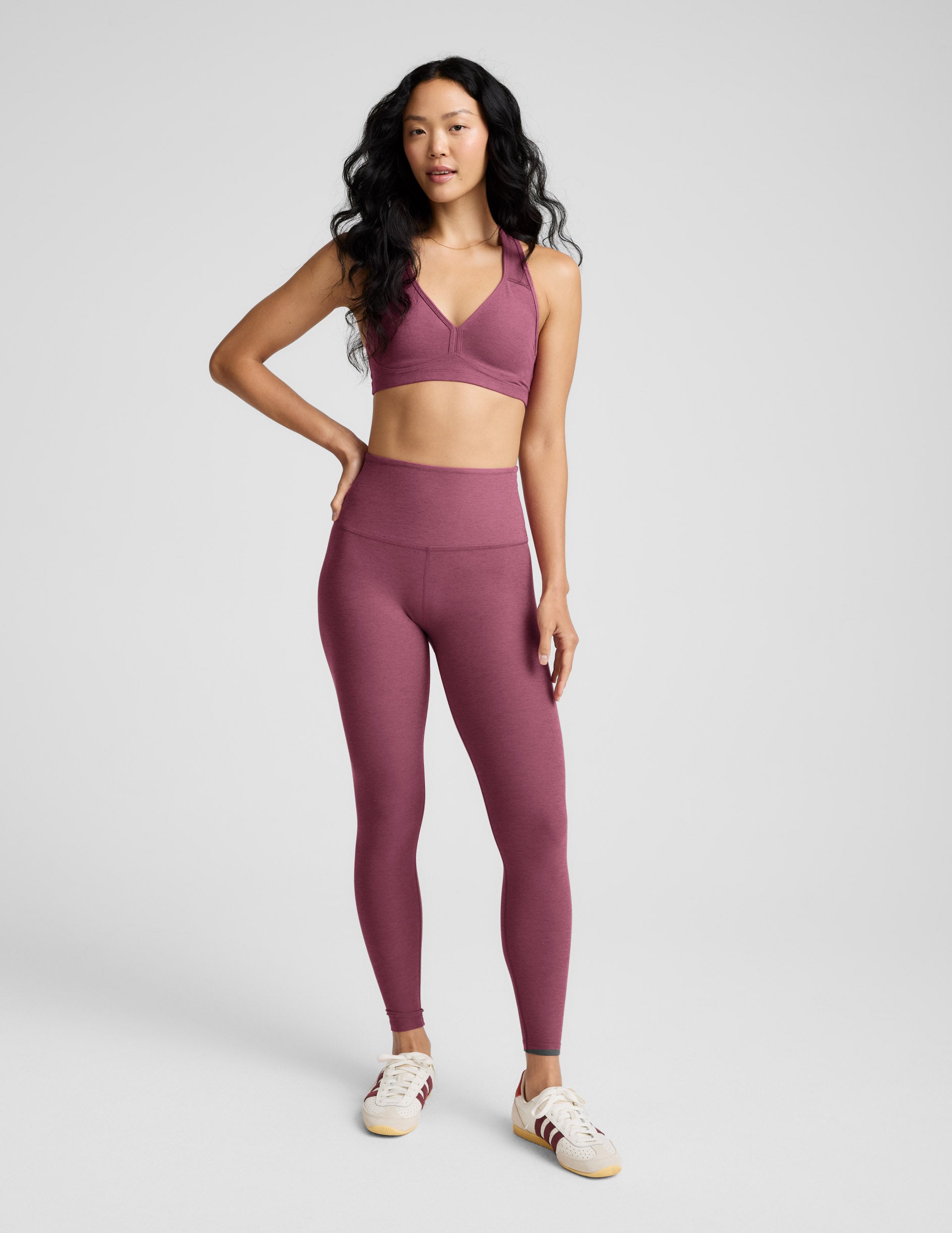 Spacedye™ Caught In The Midi High Waisted Legging - Smooth Mauve Heather