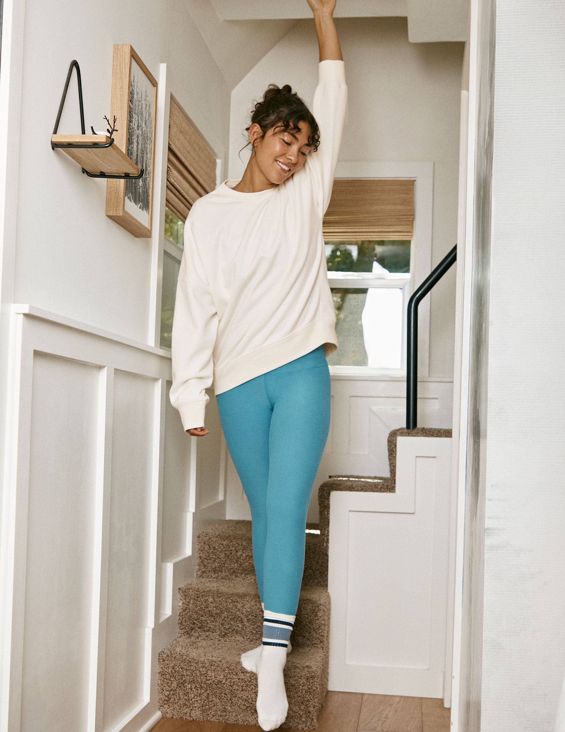Spacedye™ Caught In The Midi High Waisted Legging - Surfer Blue Heather