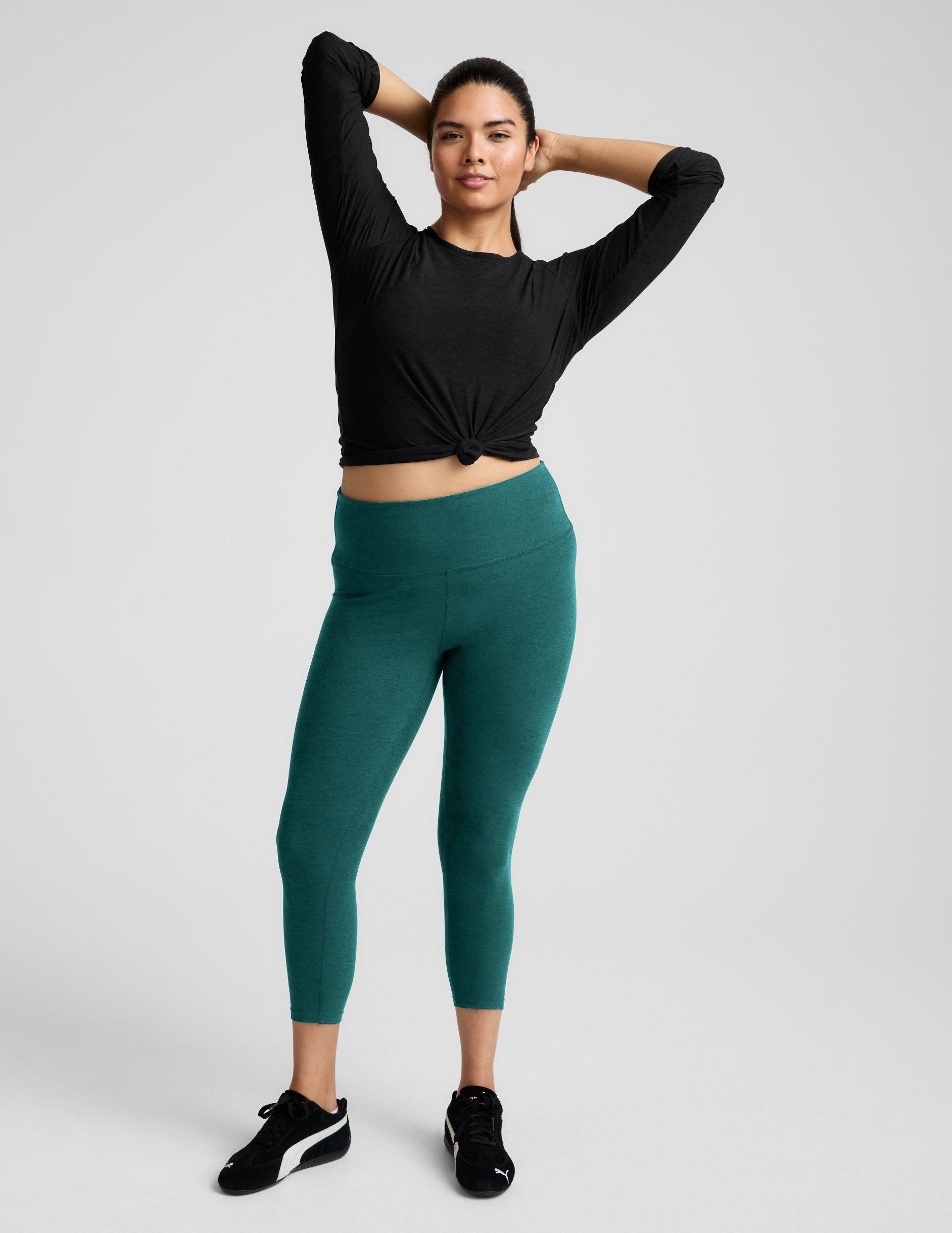 Spacedye™ Caught In The Midi High Waisted Legging - Teal Sea Heather