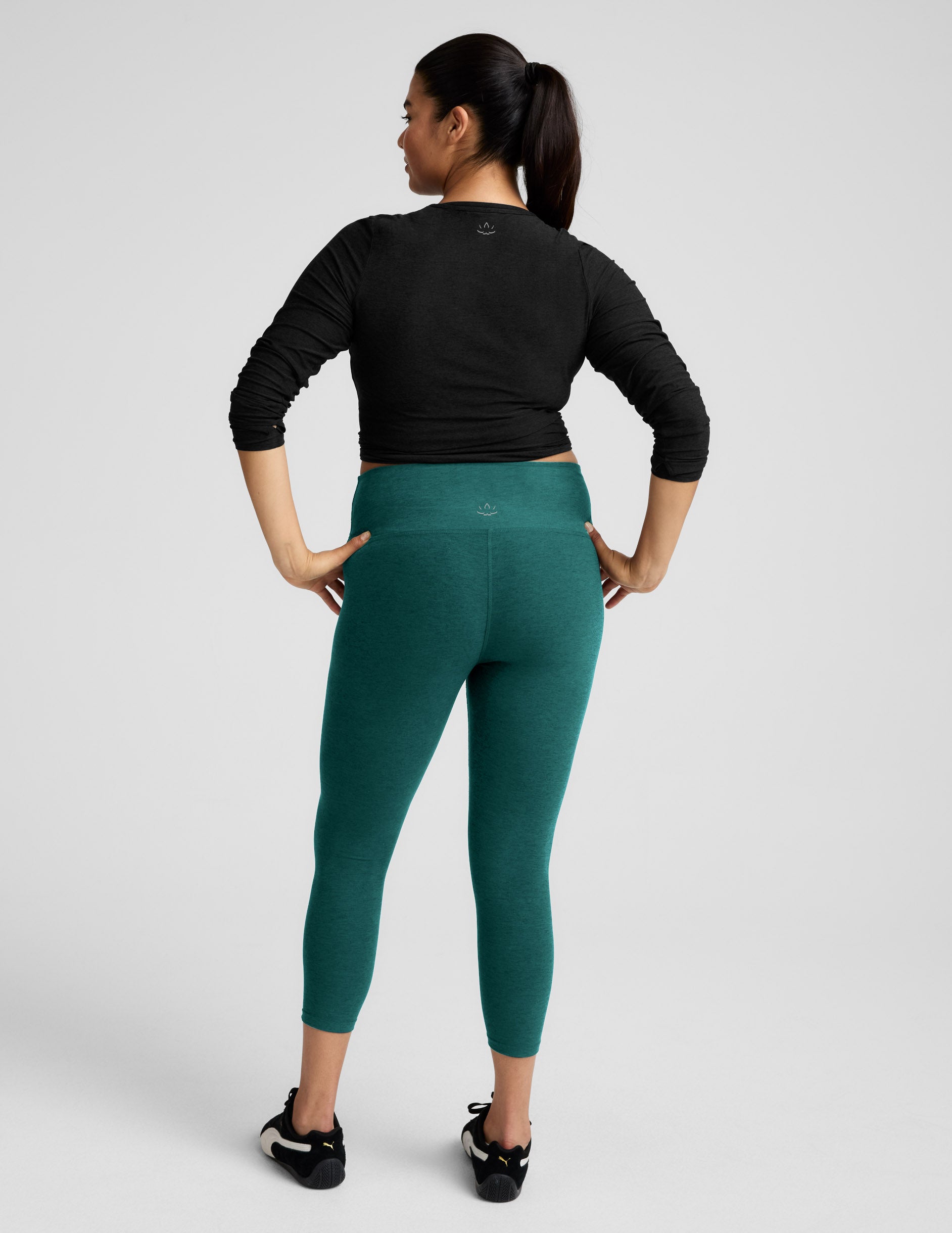 Spacedye™ Caught In The Midi High Waisted Legging - Teal Sea Heather