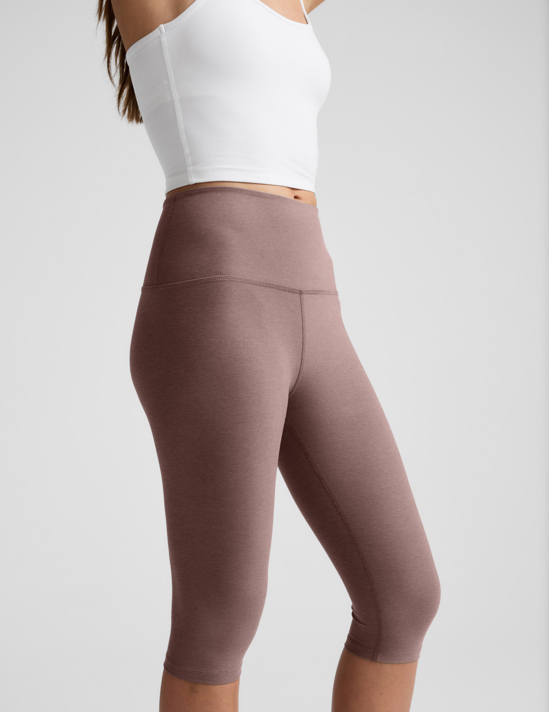 Spacedye™ Pedal Pusher High Waisted Legging - Rosey Taupe Heather