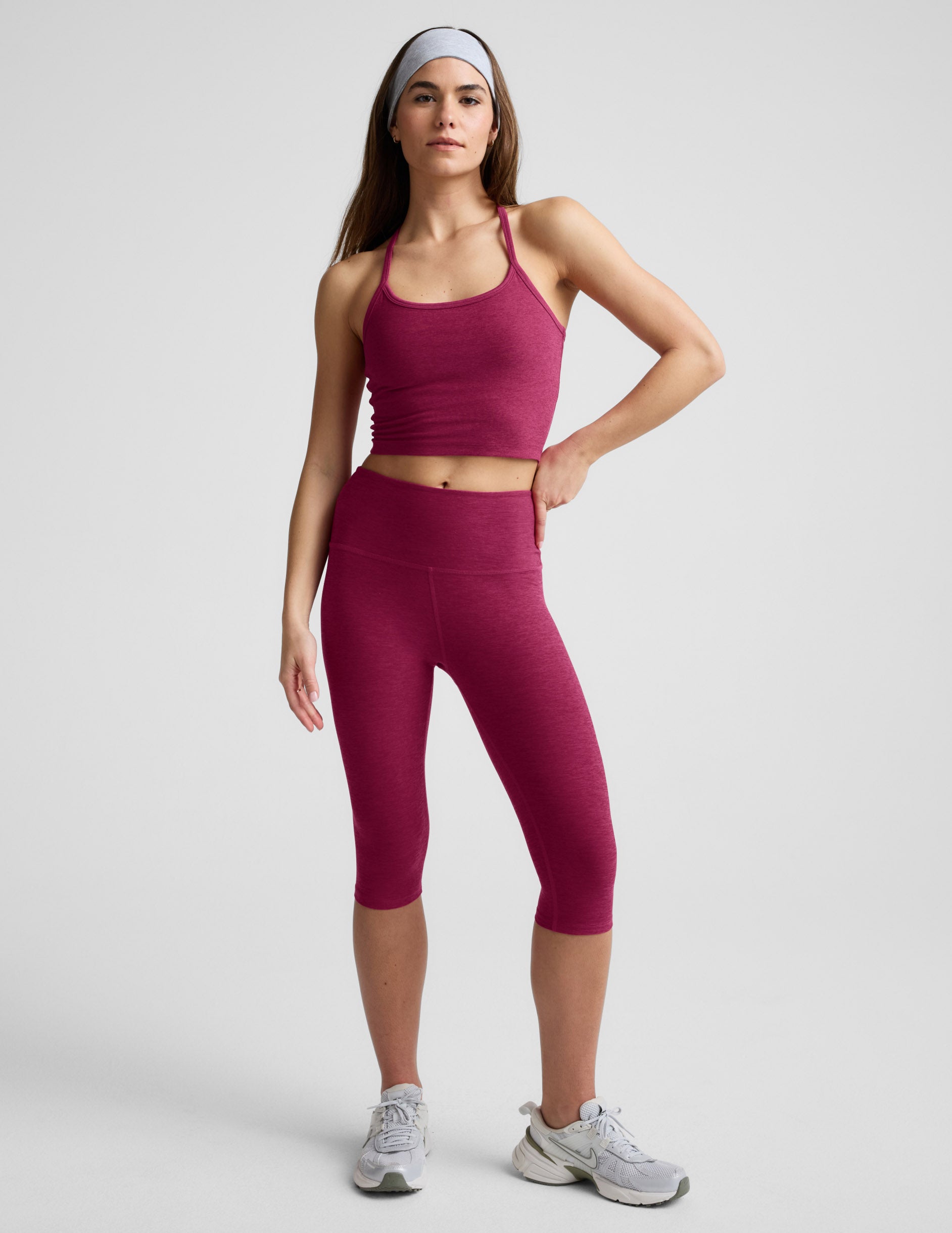 Spacedye™ Pedal Pusher High Waisted Legging - Sangria Heather