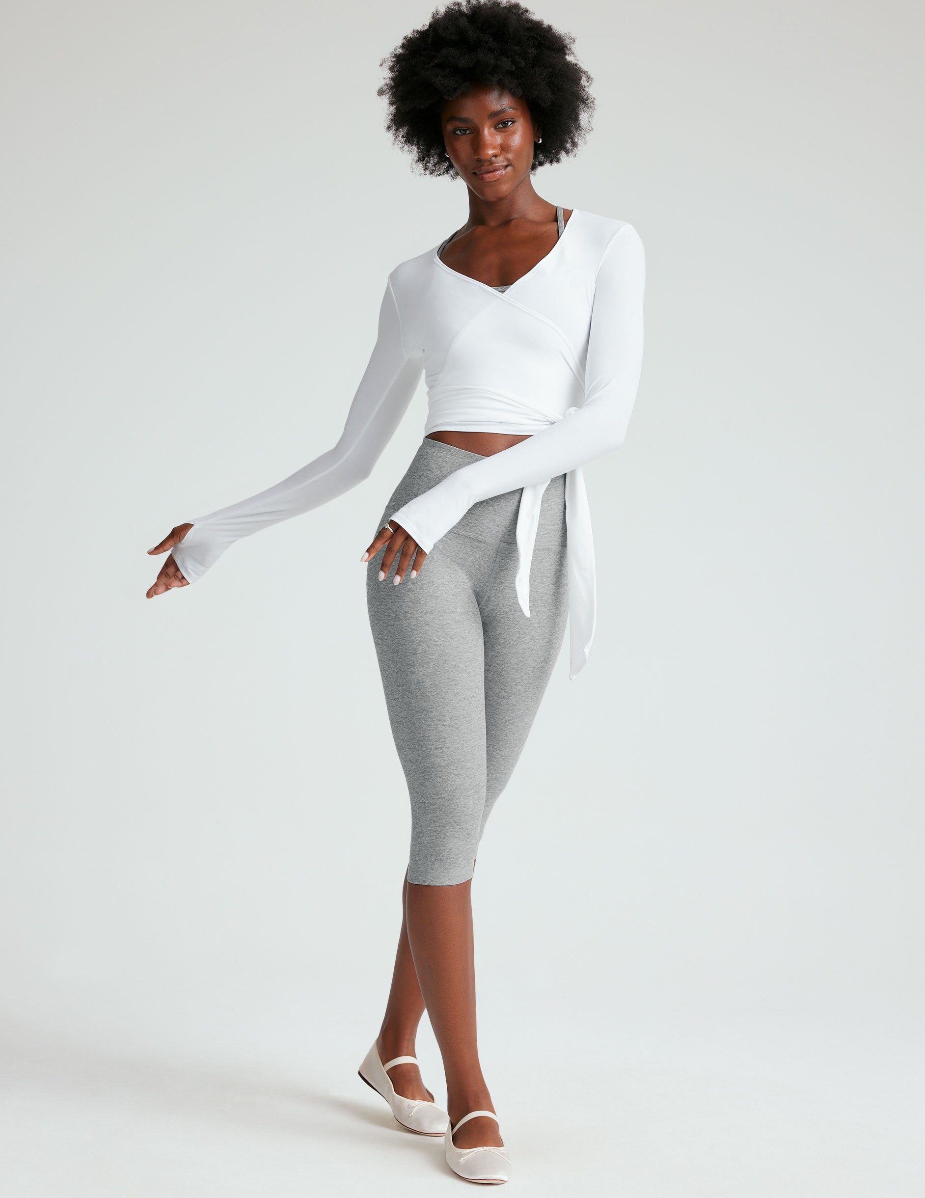 Spacedye™ Pedal Pusher High Waisted Legging - Silver Mist