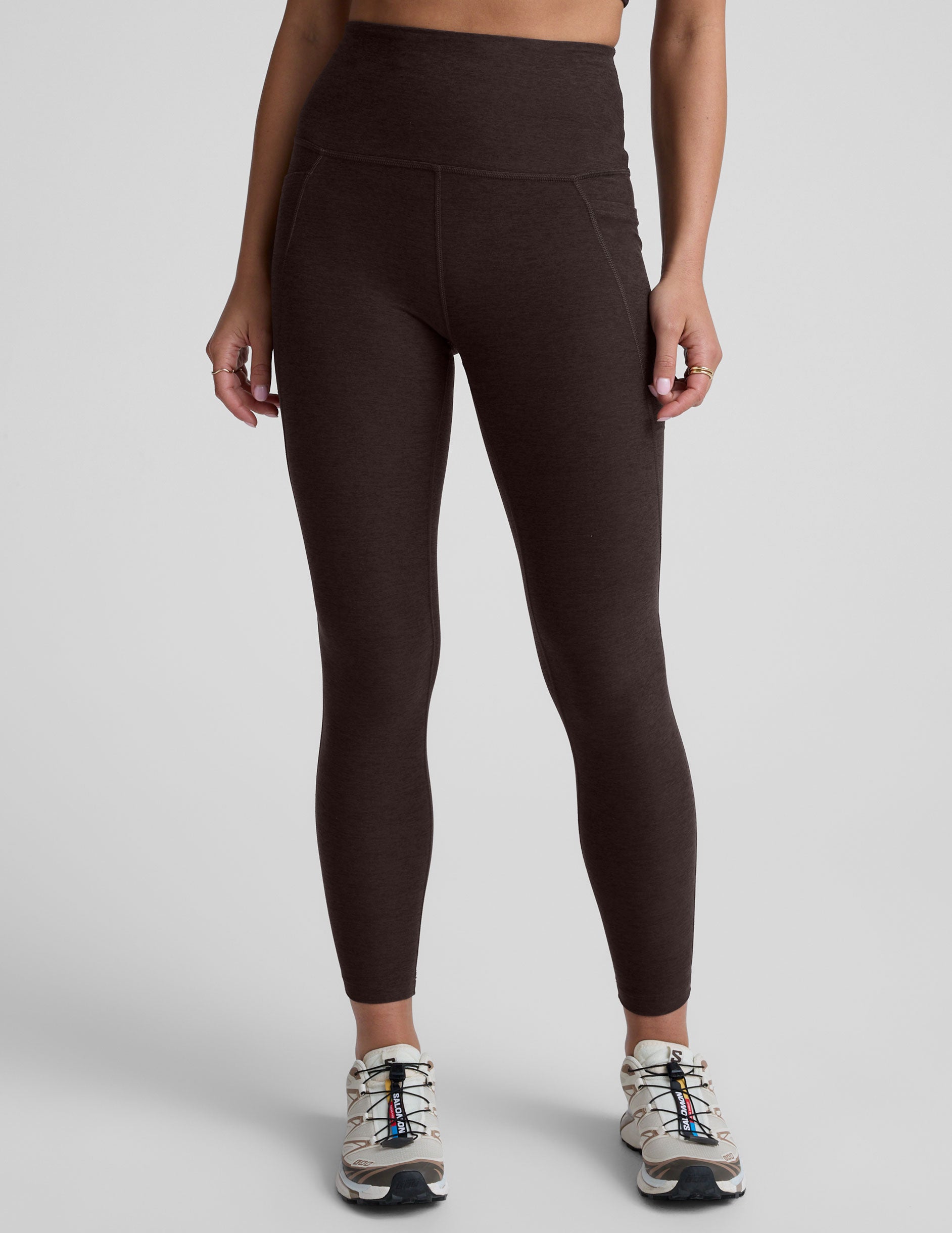 Spacedye™ Out Of Pocket High Waisted Midi Legging - Dark Chocolate Heather