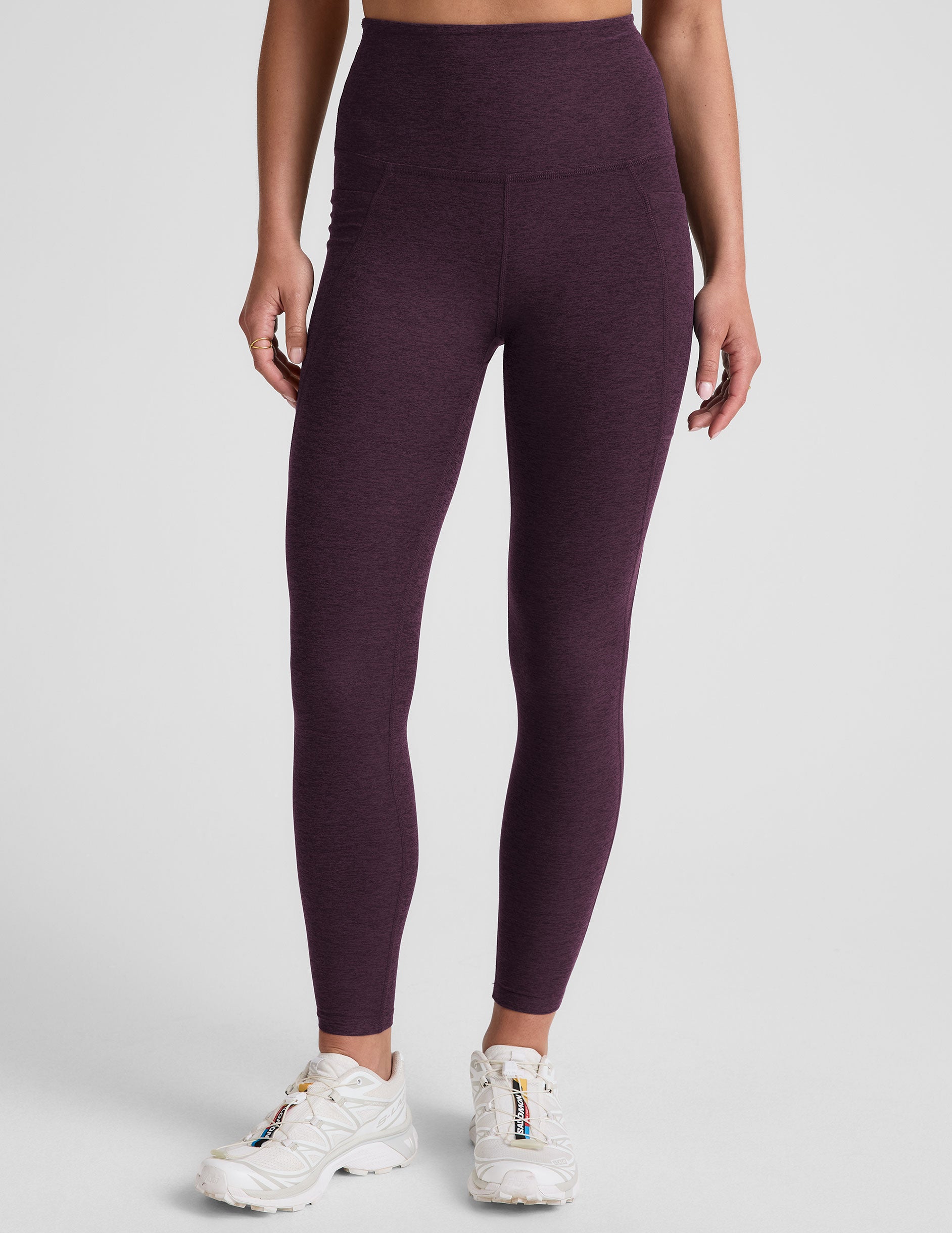Spacedye™ Out Of Pocket High Waisted Midi Legging - Eggplant Purple Heather