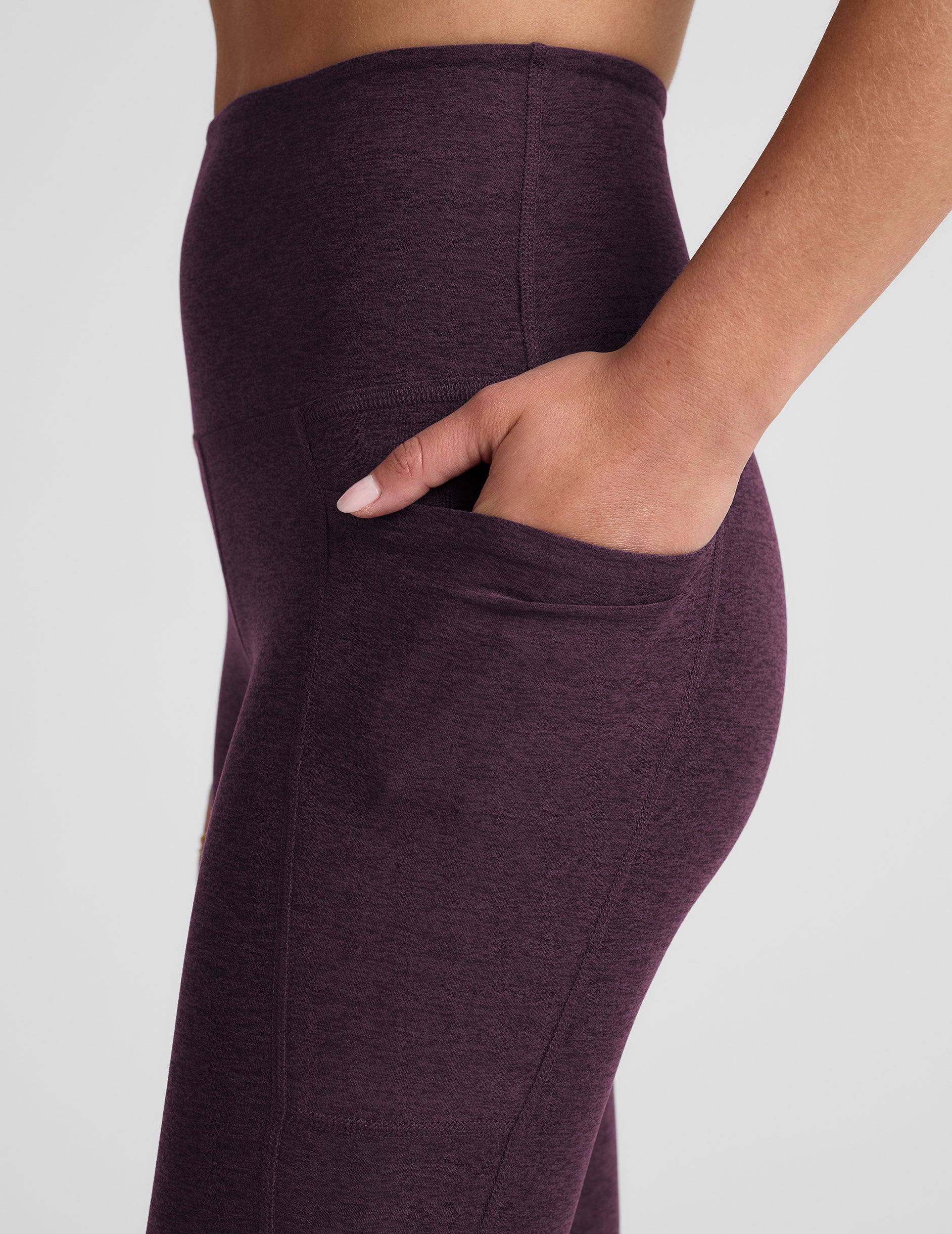 Spacedye™ Out Of Pocket High Waisted Midi Legging - Eggplant Purple Heather