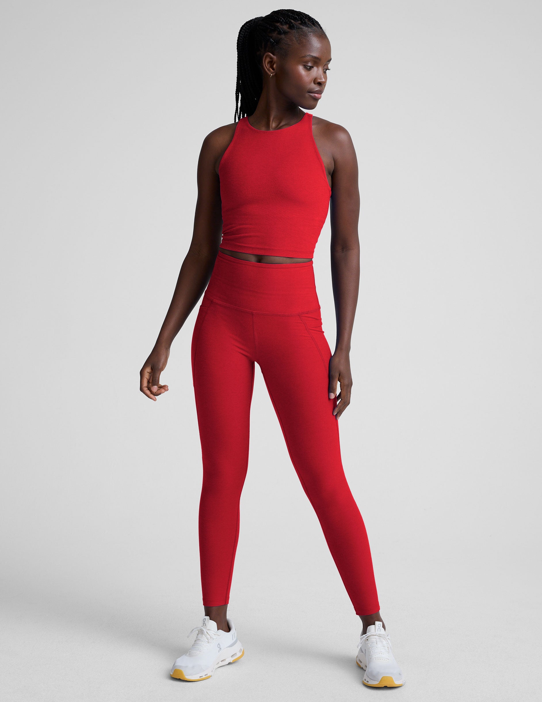 Spacedye™ Out Of Pocket High Waisted Midi Legging - Holly Red Heather