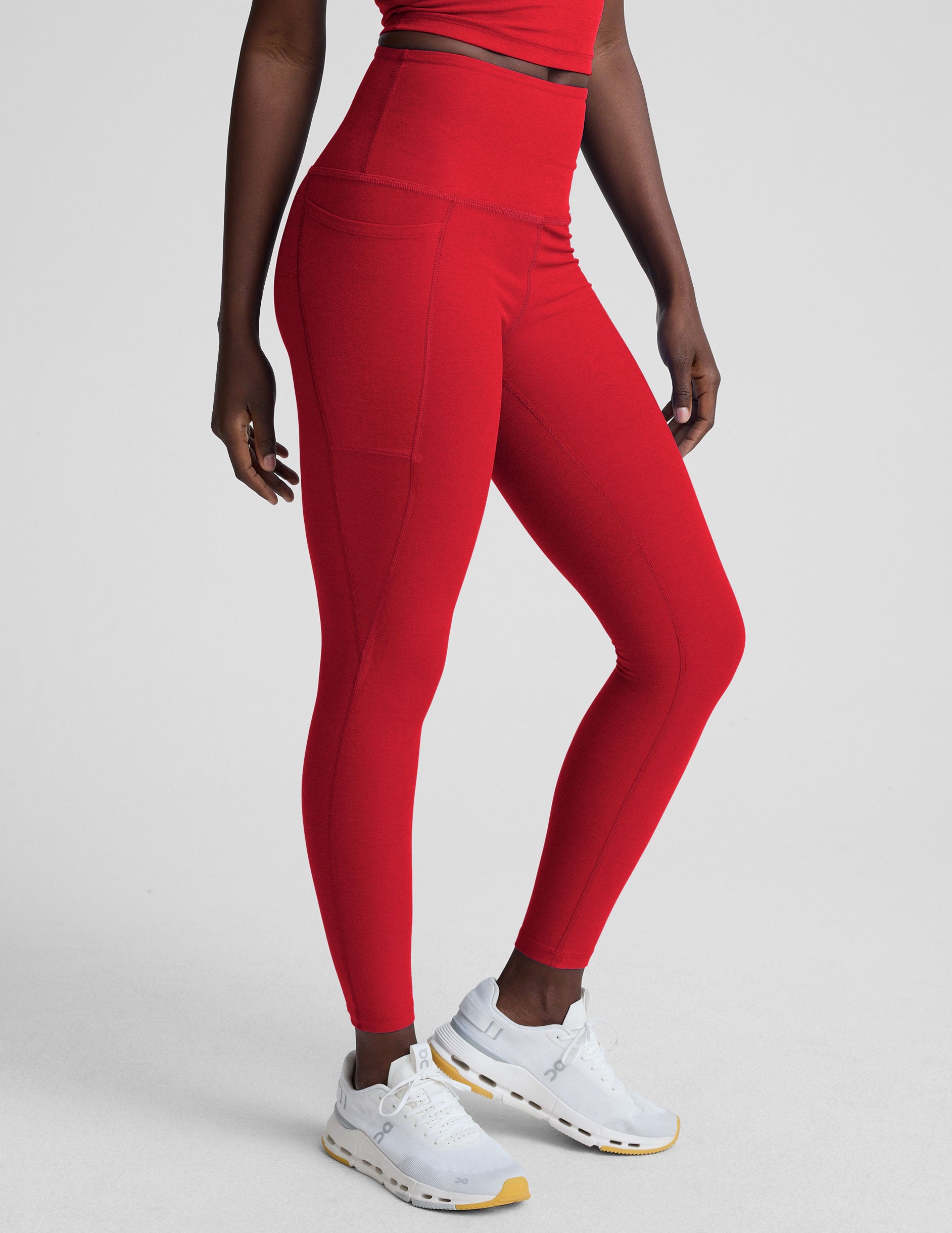Spacedye™ Out Of Pocket High Waisted Midi Legging - Holly Red Heather