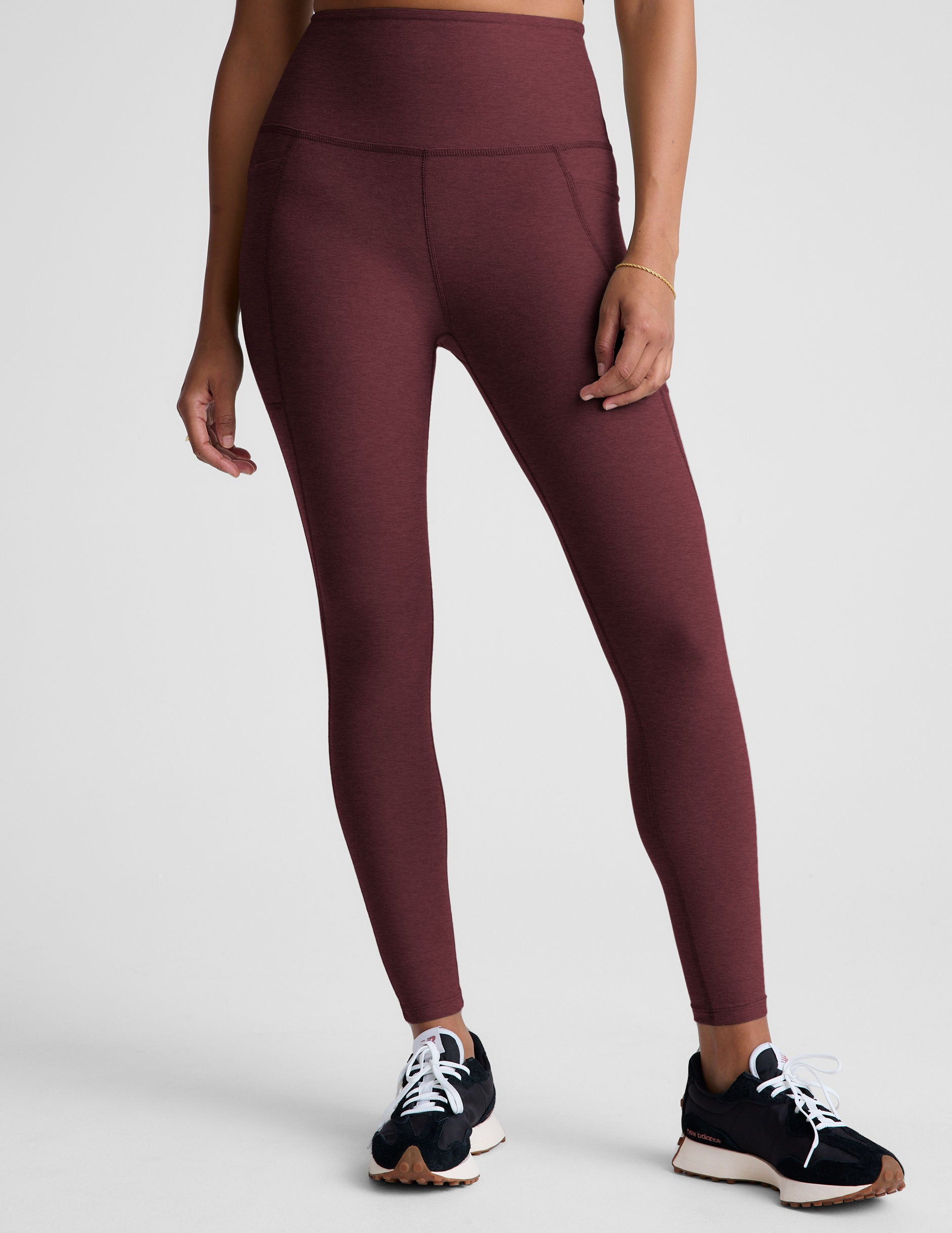 Spacedye™ Out Of Pocket High Waisted Midi Legging - Midnight Burgundy Heather