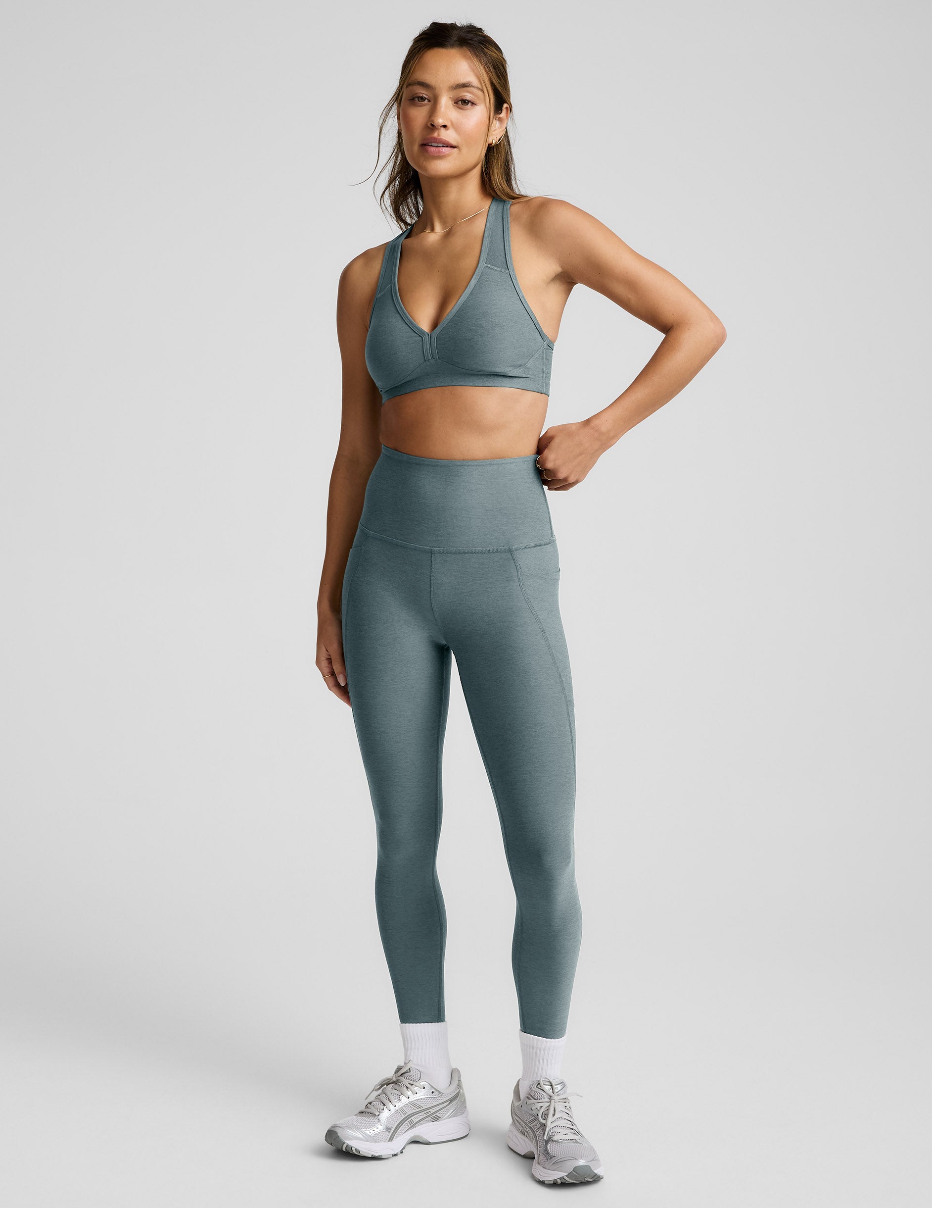 Spacedye™ Out Of Pocket High Waisted Midi Legging - Storm Heather