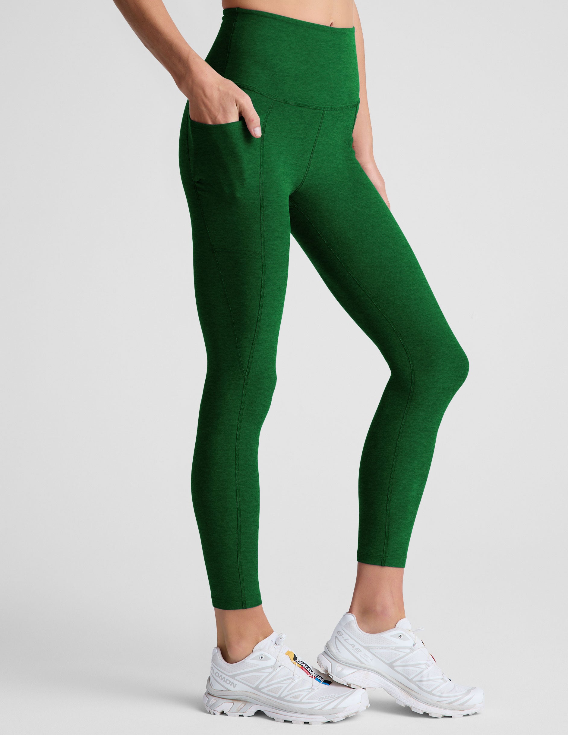 Spacedye™ Out Of Pocket High Waisted Midi Legging - Summer Thyme Green Heather