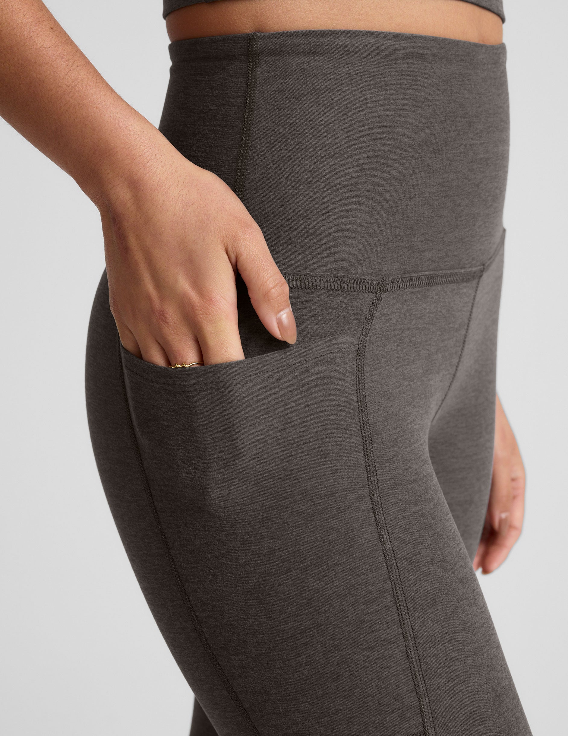 Spacedye™ Out Of Pocket High Waisted Midi Legging - True Gray Heather
