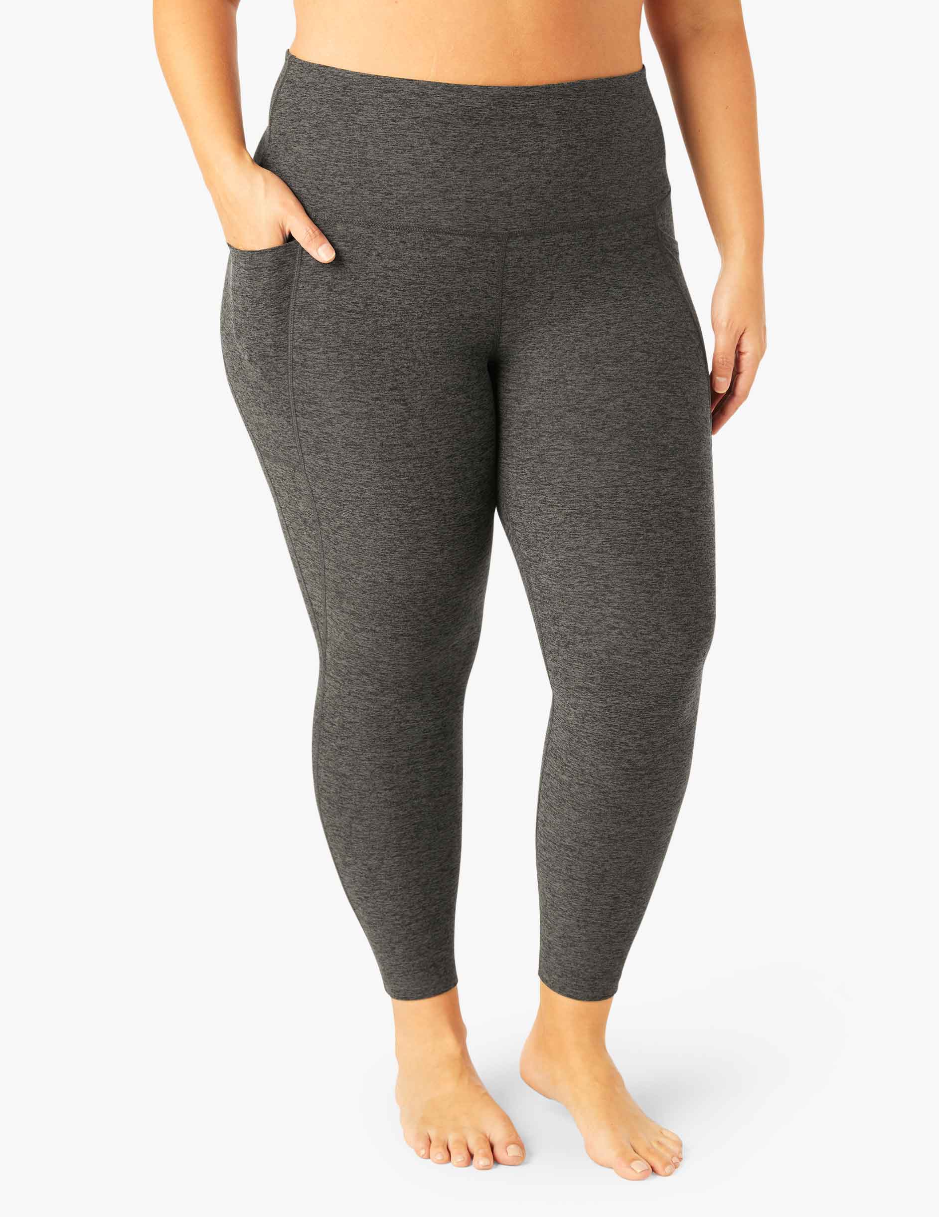 Spacedye™ Out Of Pocket High Waisted Midi Legging - Black-Charcoal