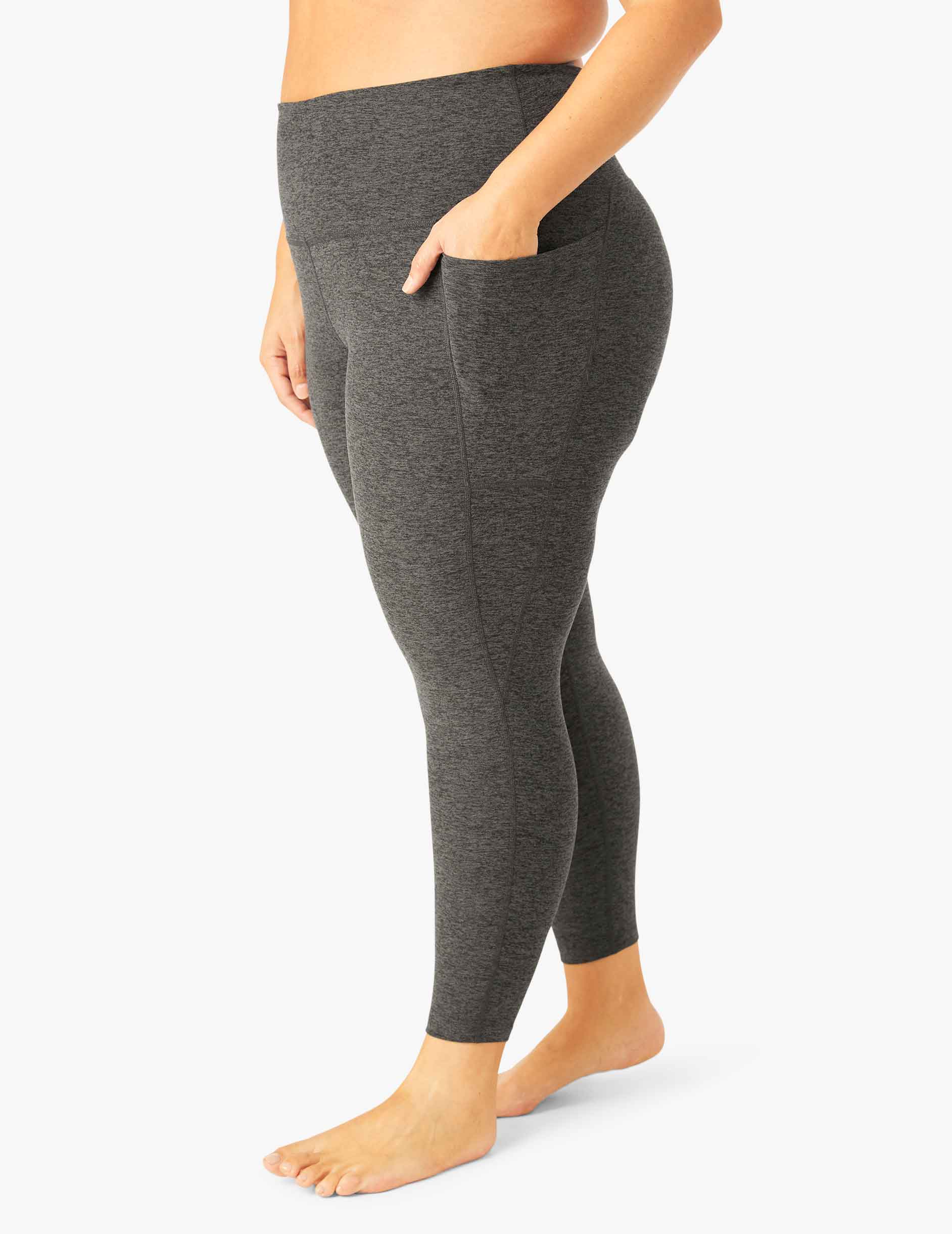 Spacedye™ Out Of Pocket High Waisted Midi Legging - Black-Charcoal