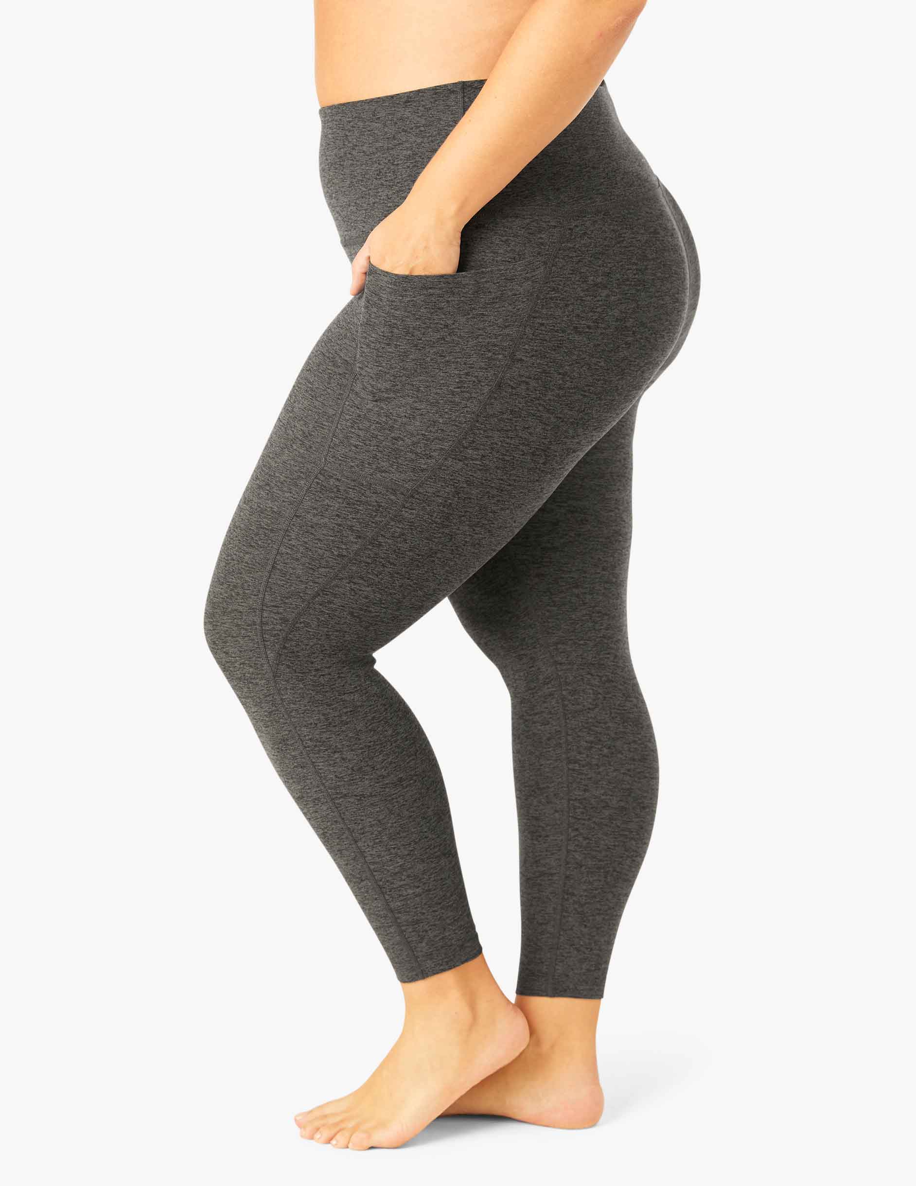 Spacedye™ Out Of Pocket High Waisted Midi Legging - Black-Charcoal